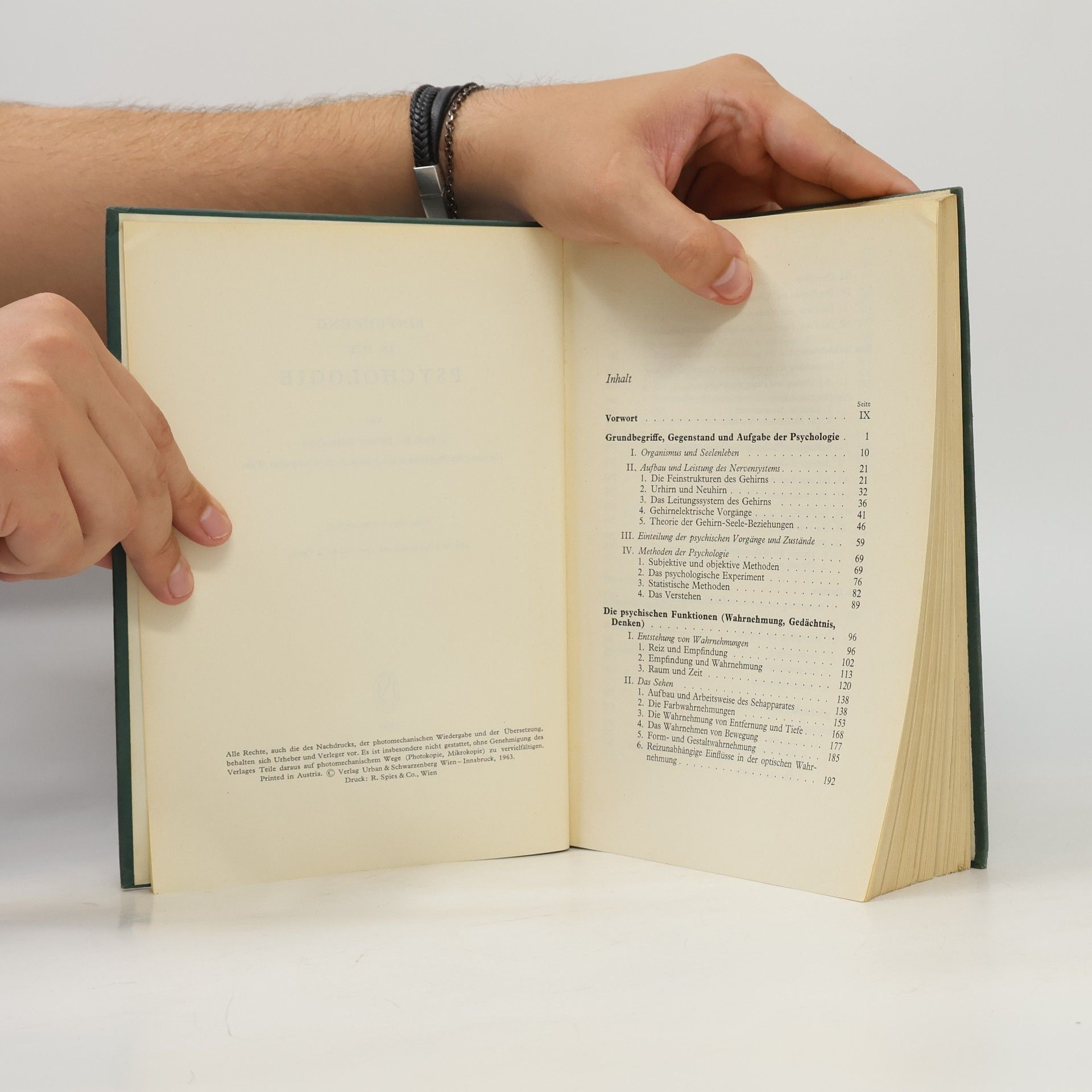 Hubert Rohracher Einführung in die Psychologie