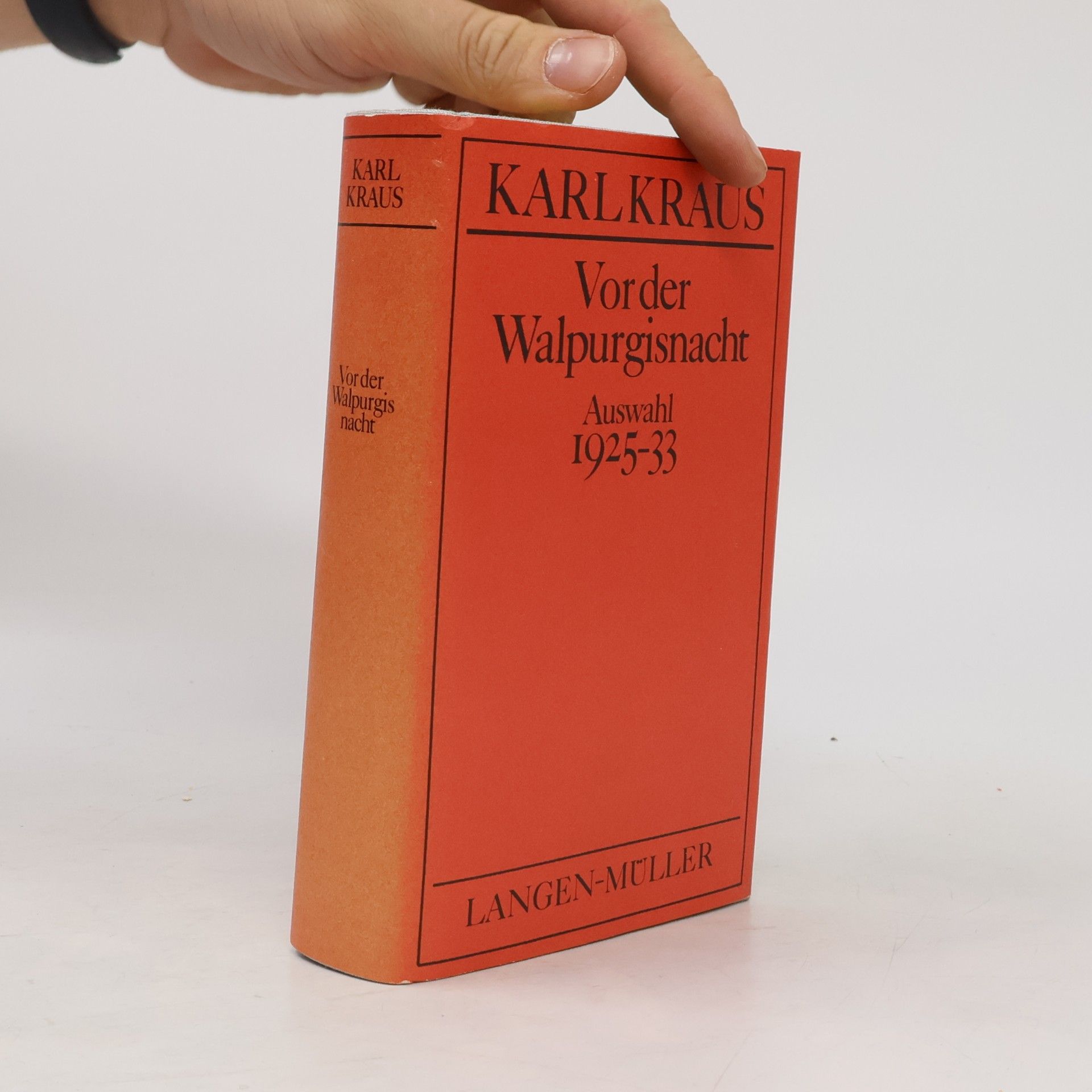 Karl Kraus Vor der Walpurgisnacht Auswahl 1925-33
