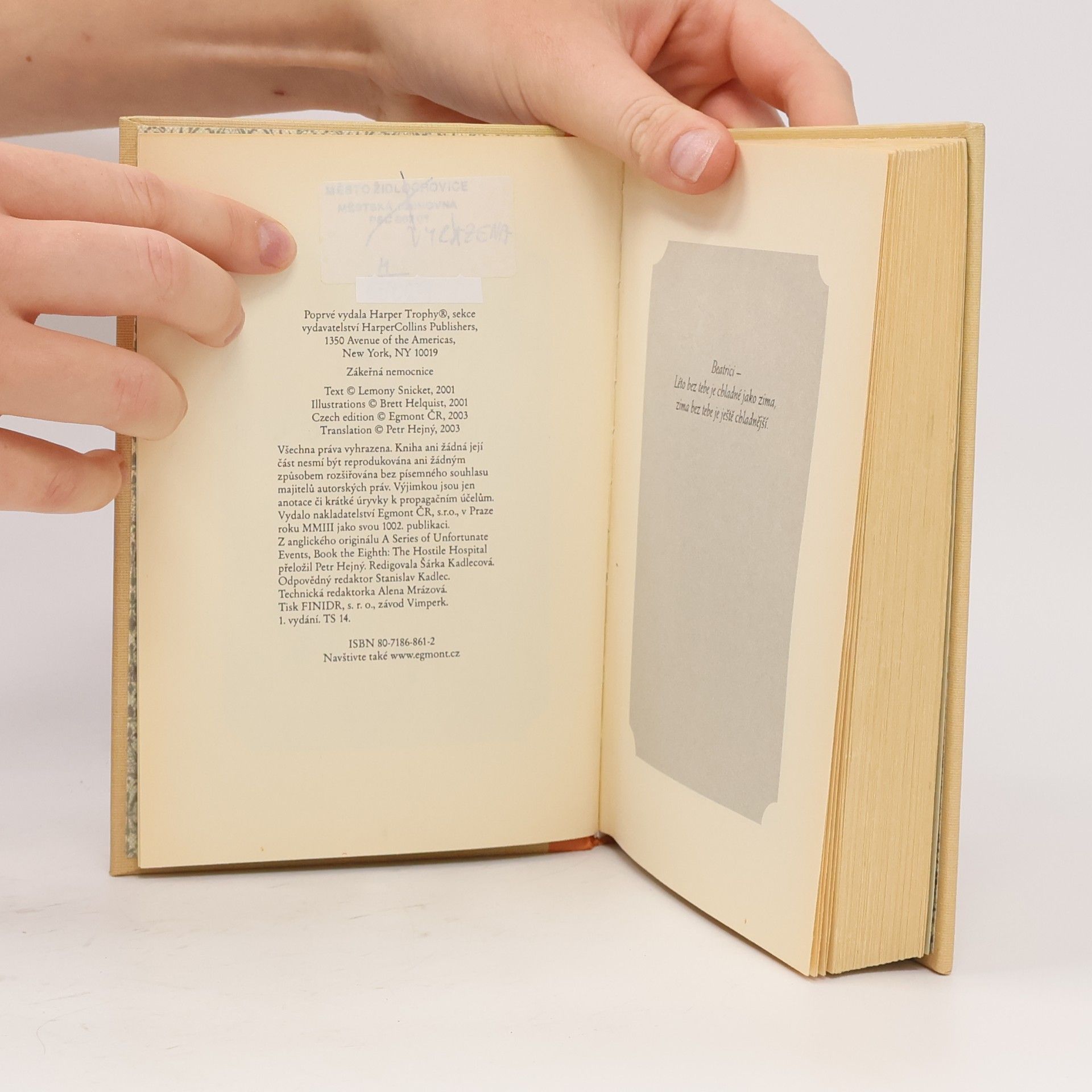 Lemony Snicket Řada nešťastných příhod. Kniha osmá. Zákeřná nemocnice