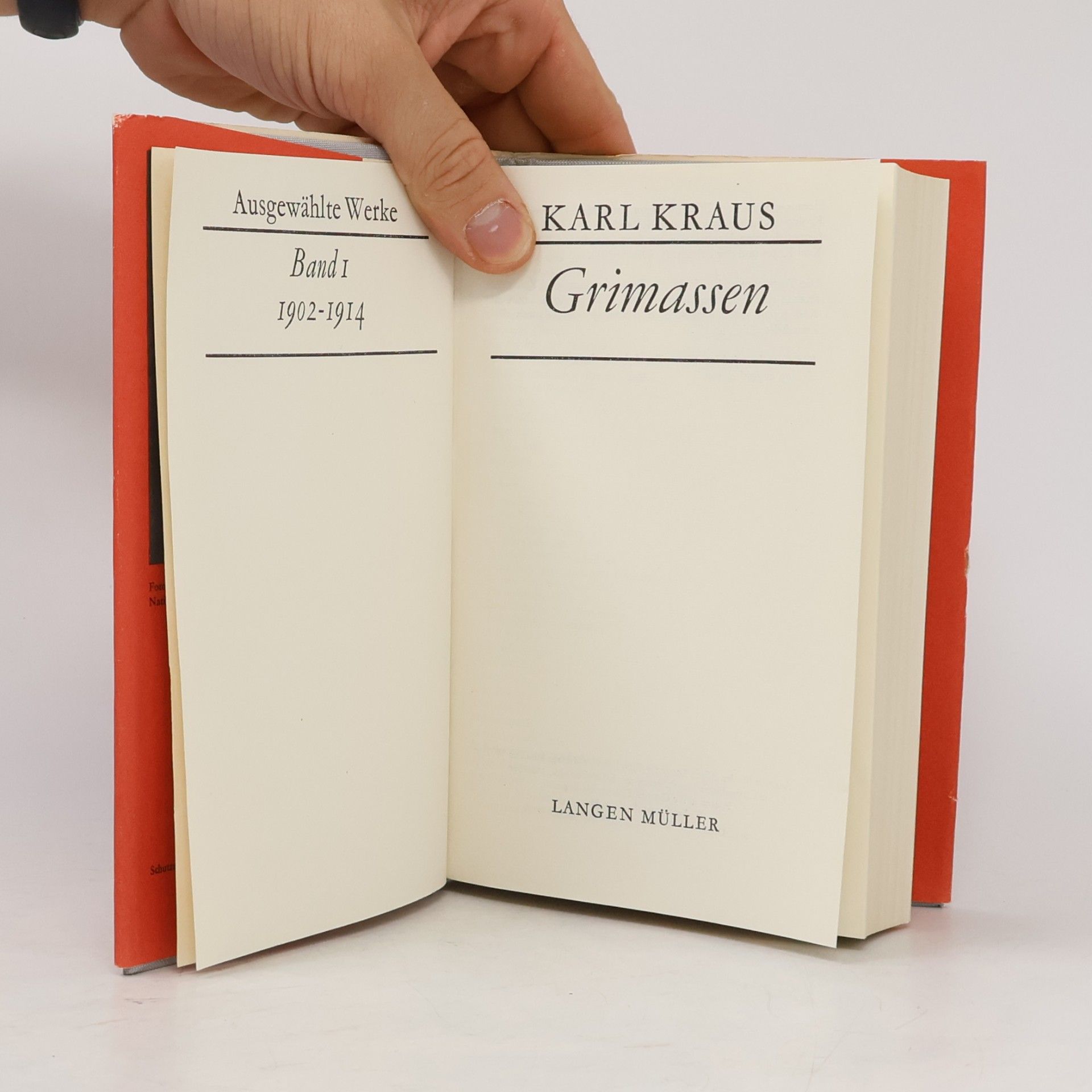 Karl Kraus Grimassen Auswahl 1902-14