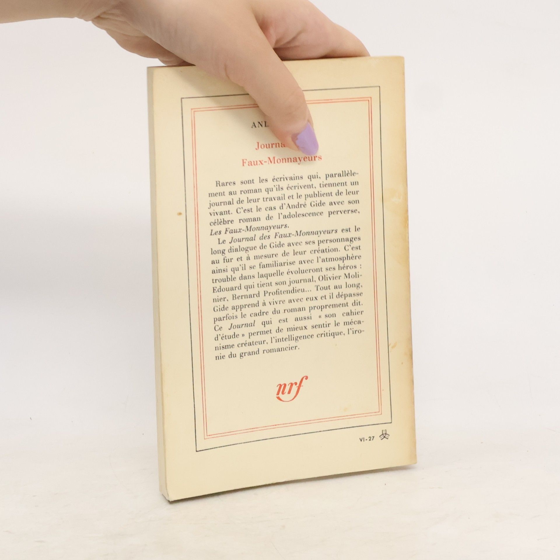 André Gide Journal des Faux-Monnayeurs