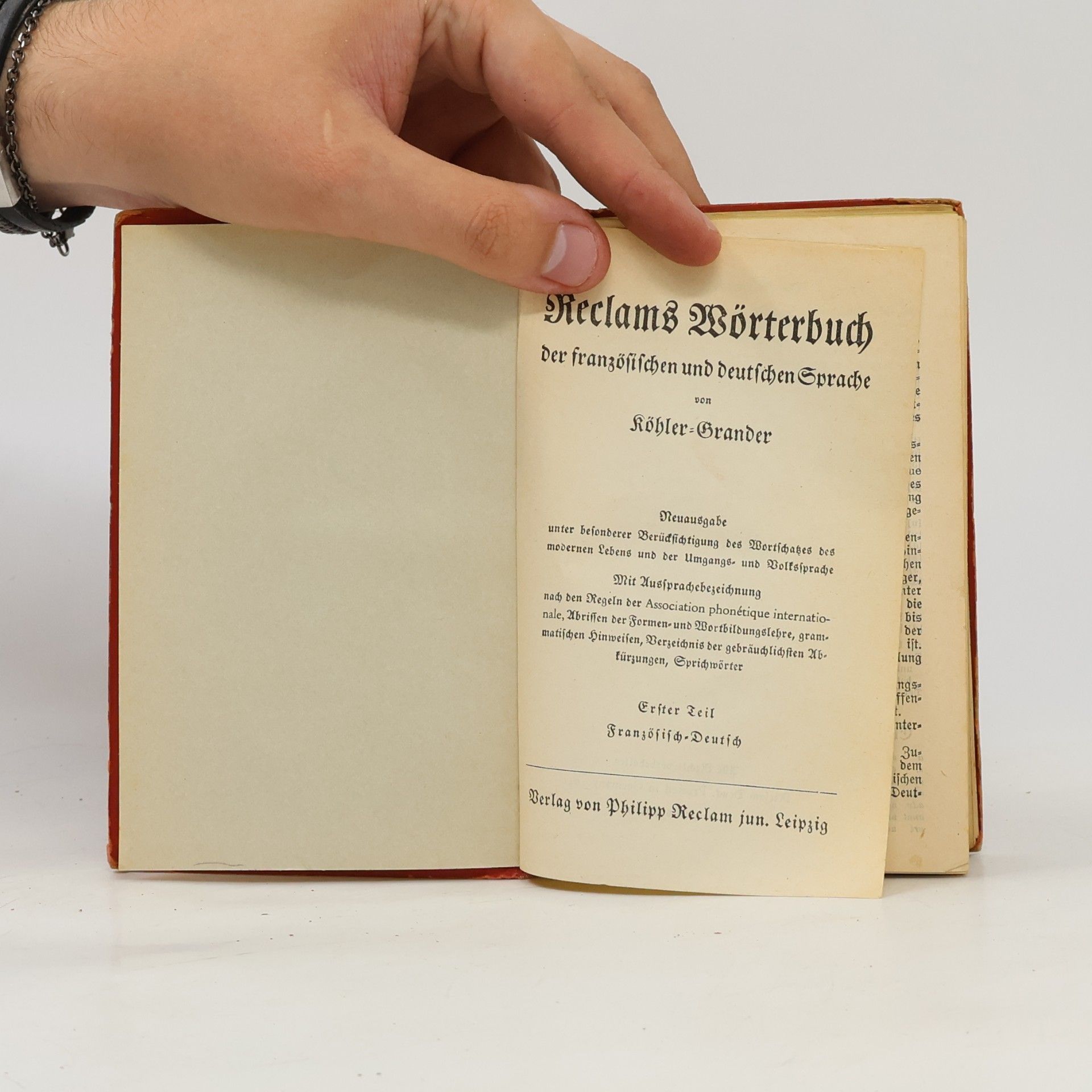 Friedrich Kohler Reclams Wörterbuch der französischen und deutschen Sprache