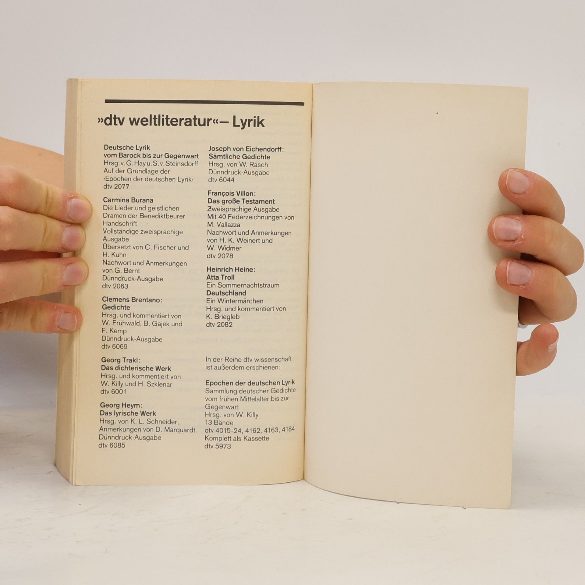 Walther Killy Epochen der deutschen Lyrik. Tl.9. Gedichte 1900-1960