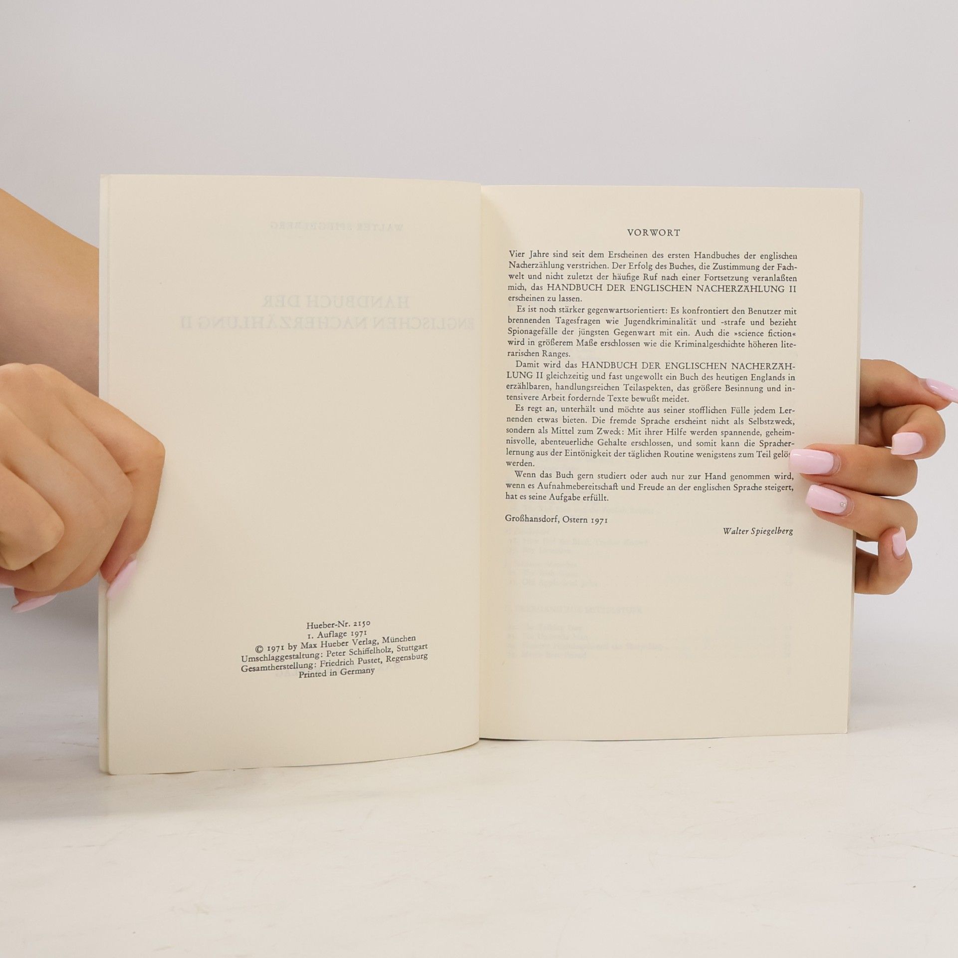 Walter Speigelberg Handbuch der Englischen Nacherzählung II.