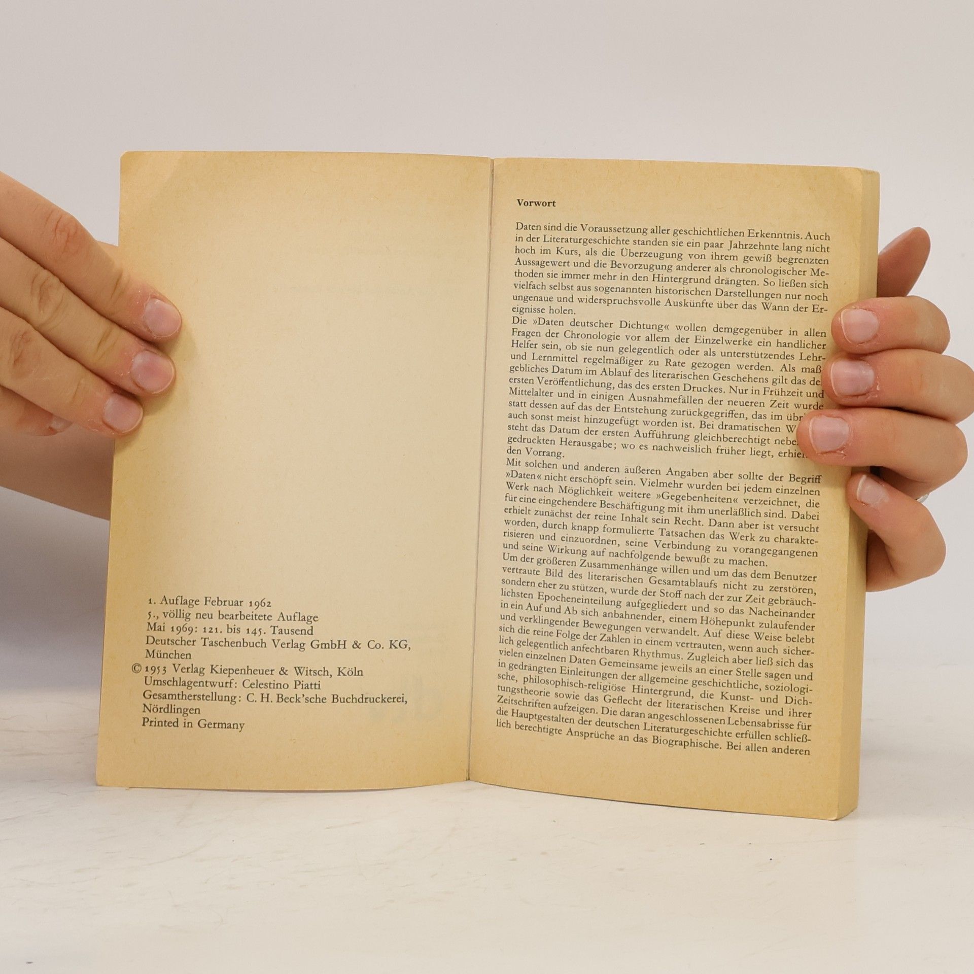 Herbert A. Frenzel Daten deutscher Dichtung Chronologischer Abriß der deutschen Literaturgeschichte I.