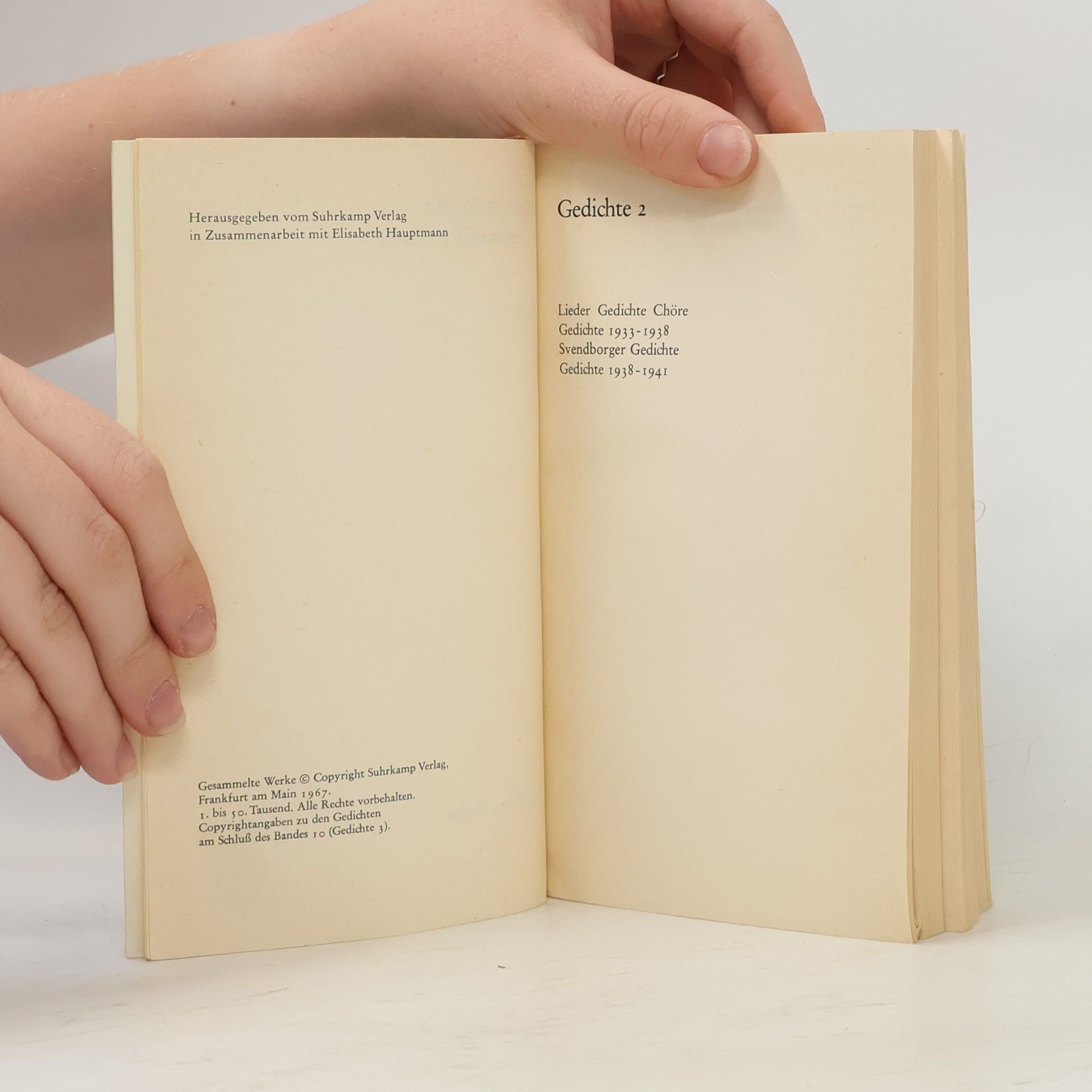 Bertolt Brecht Gesammelte Werke 9. Gedichte 2