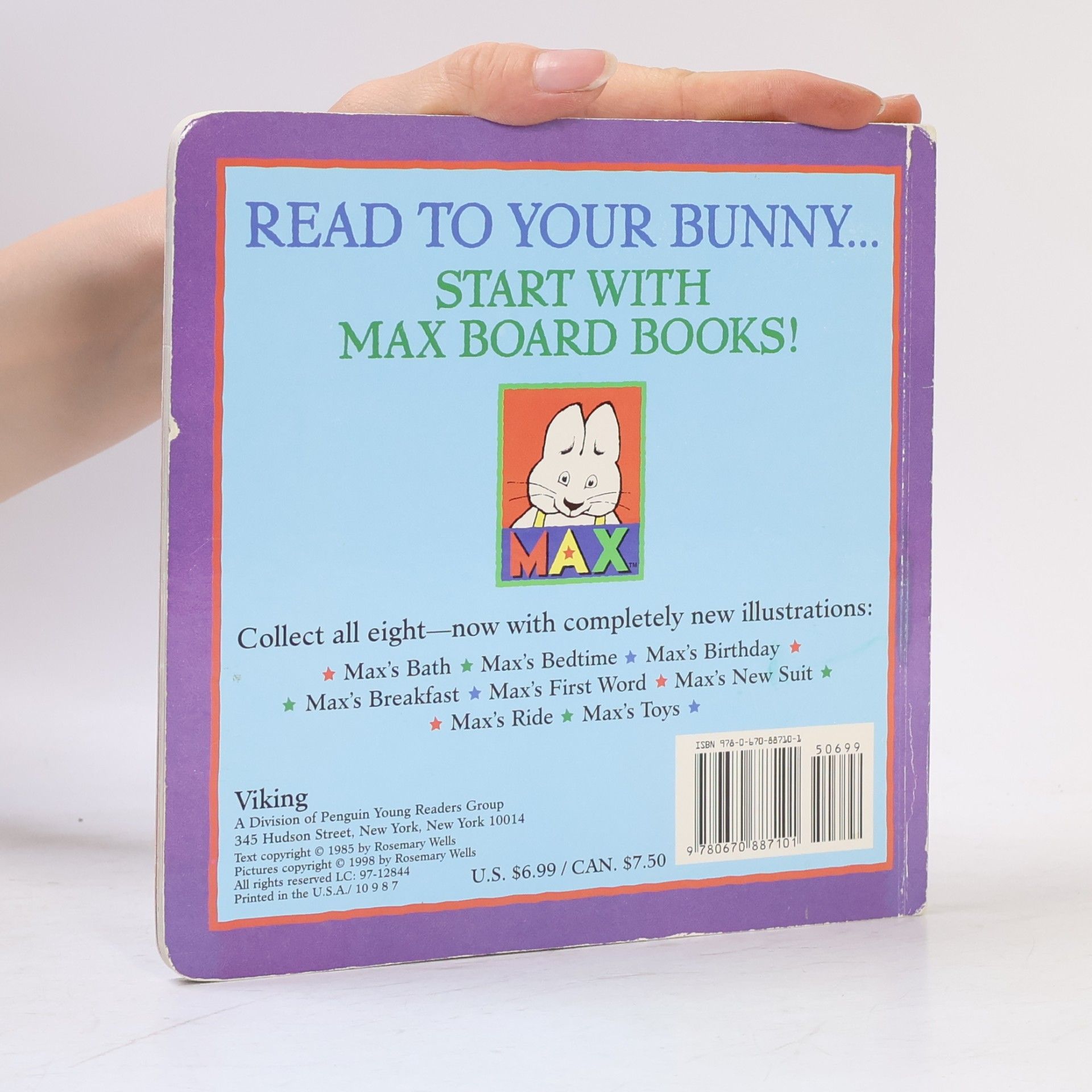 Rosemary Wells Max Board Books: Max's Bedtime