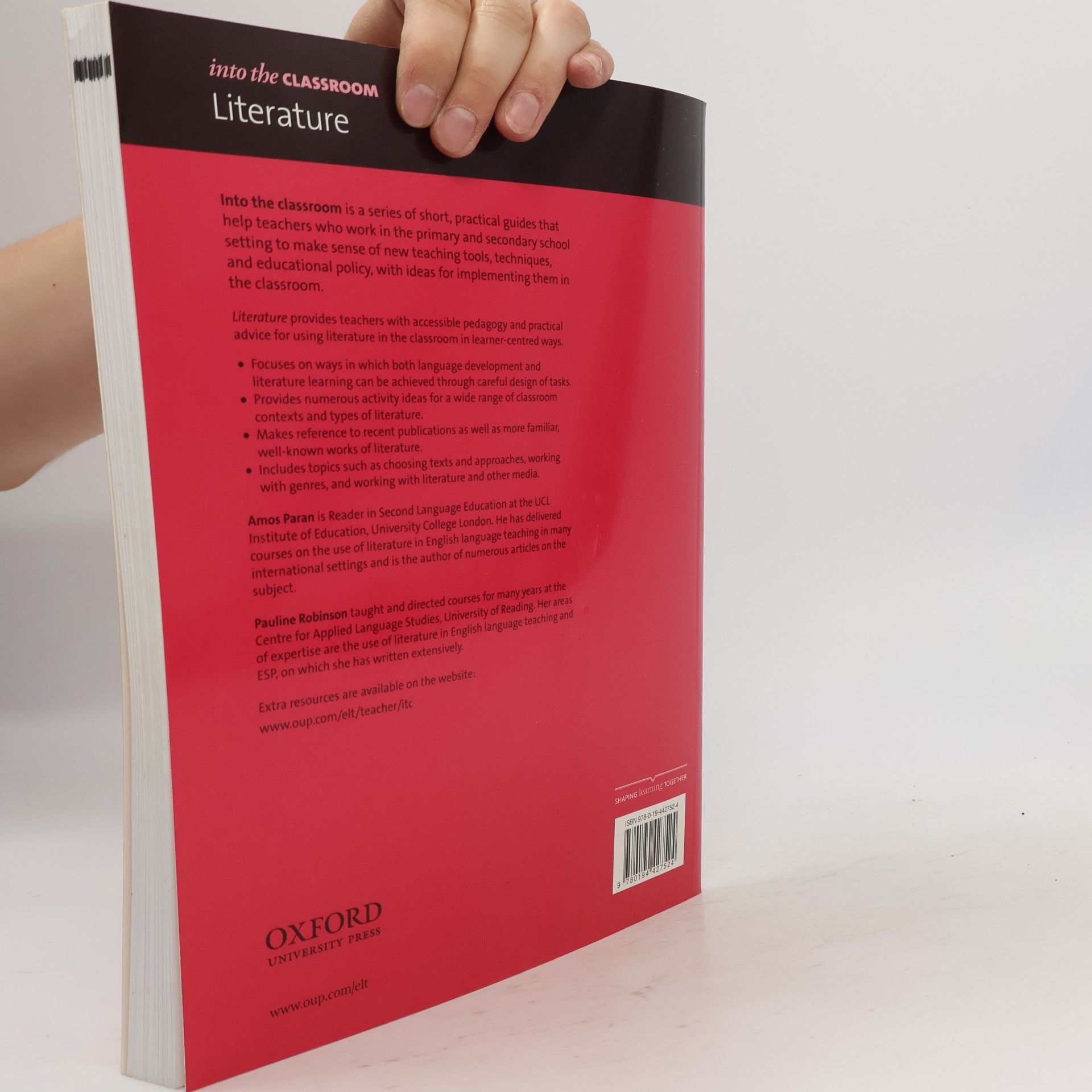 Amos Paran Into the Classroom: Literature