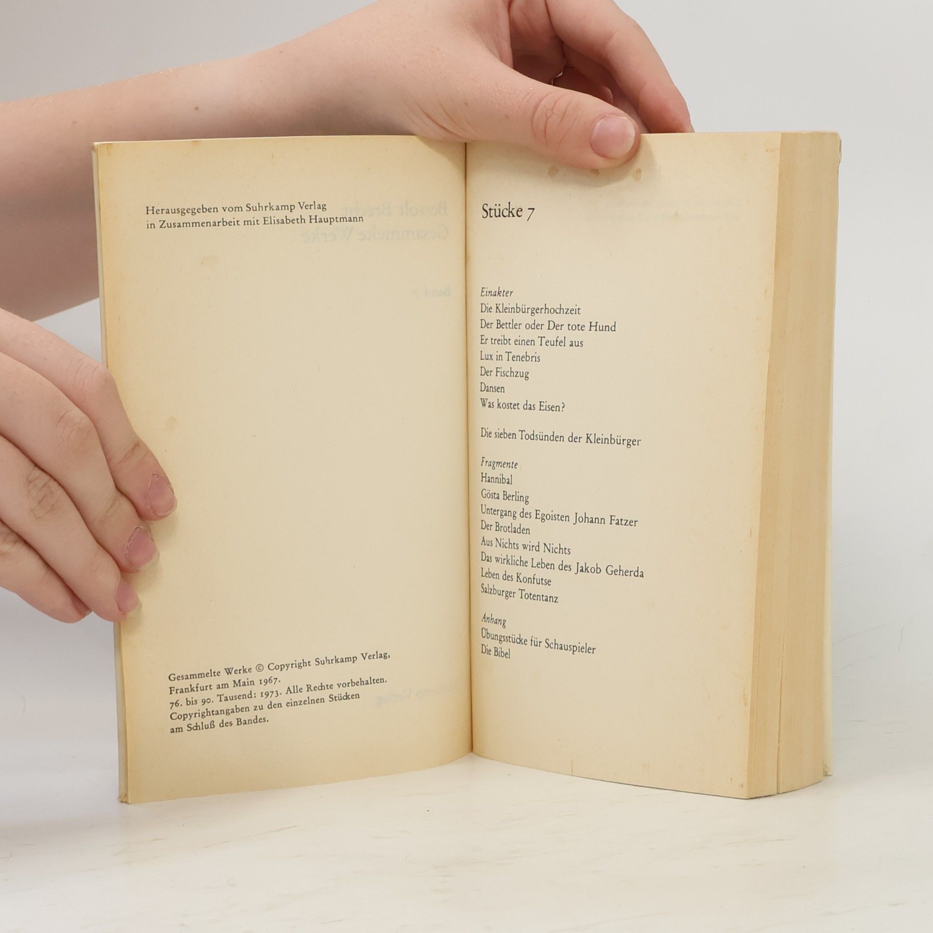 Bertolt Brecht Gesammelte Werke 7. Stücke 7