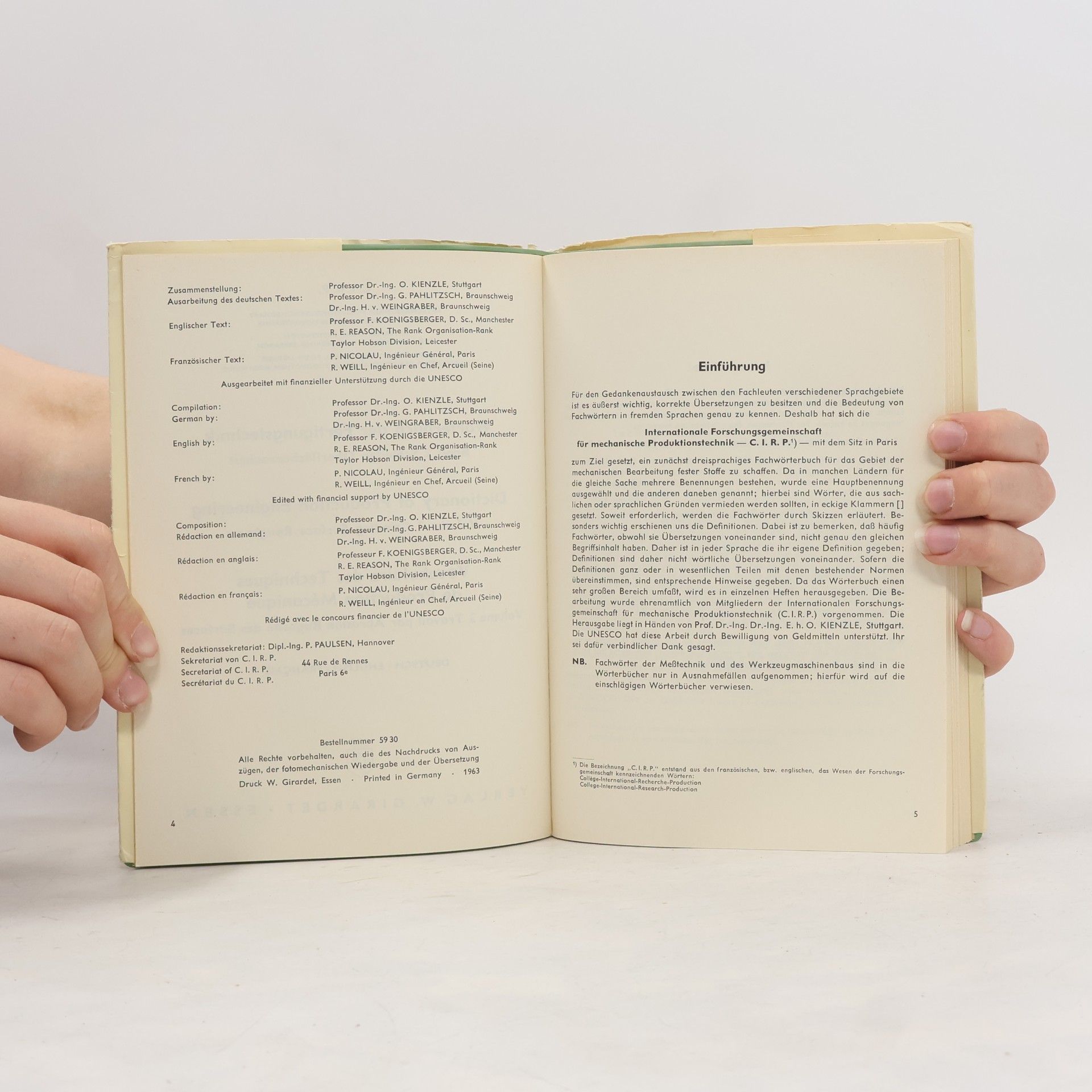 Various authors CIRP 2. Wörterbuch der Fertigungstechnik. Dictionary Of Production Engineering