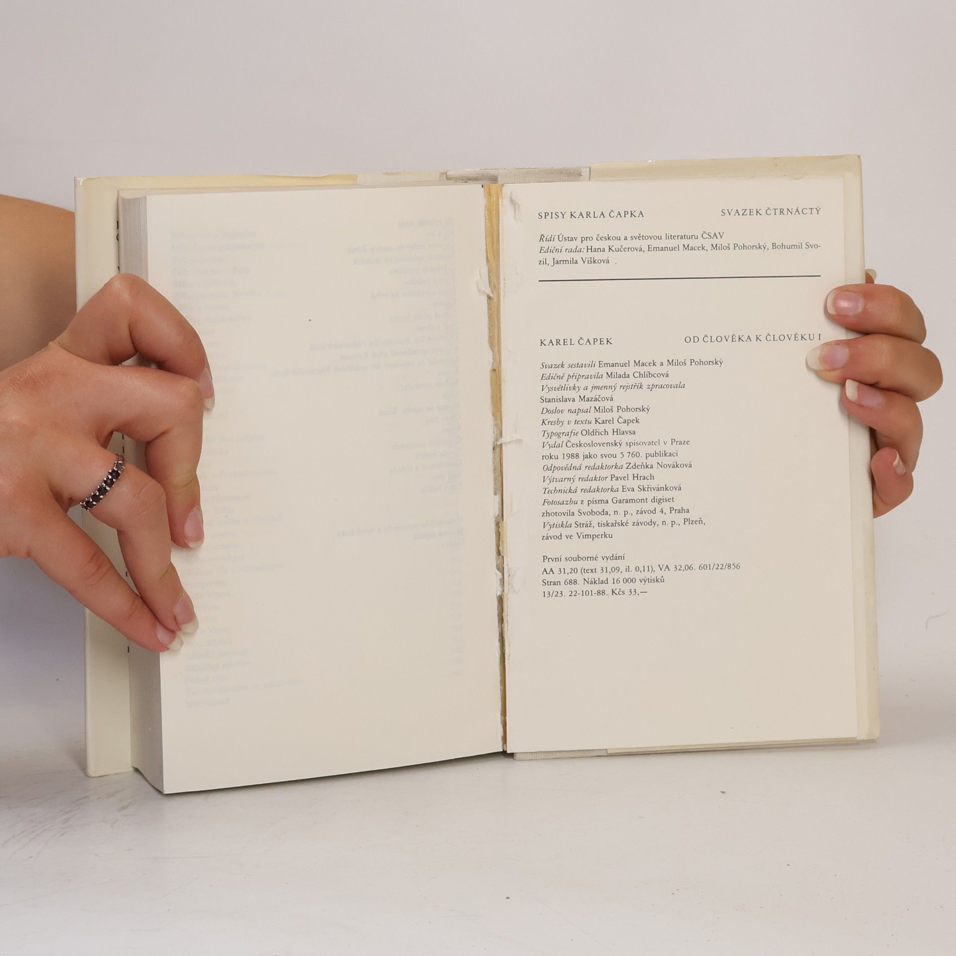 Karel Čapek Spisy. Od člověka k člověku I.