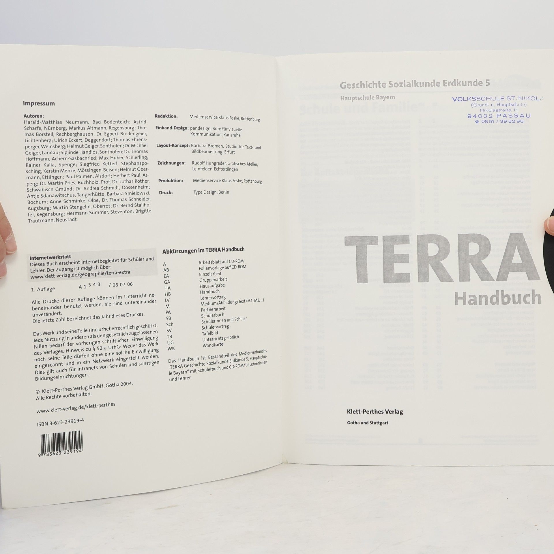 Terra GSE Geschichte-Sozialkunde-Erdkunde für Hauptschulen in Bayern / Schülerbuch 5. Schuljahr: Handbuch für Lehrerinnen und Lehrer