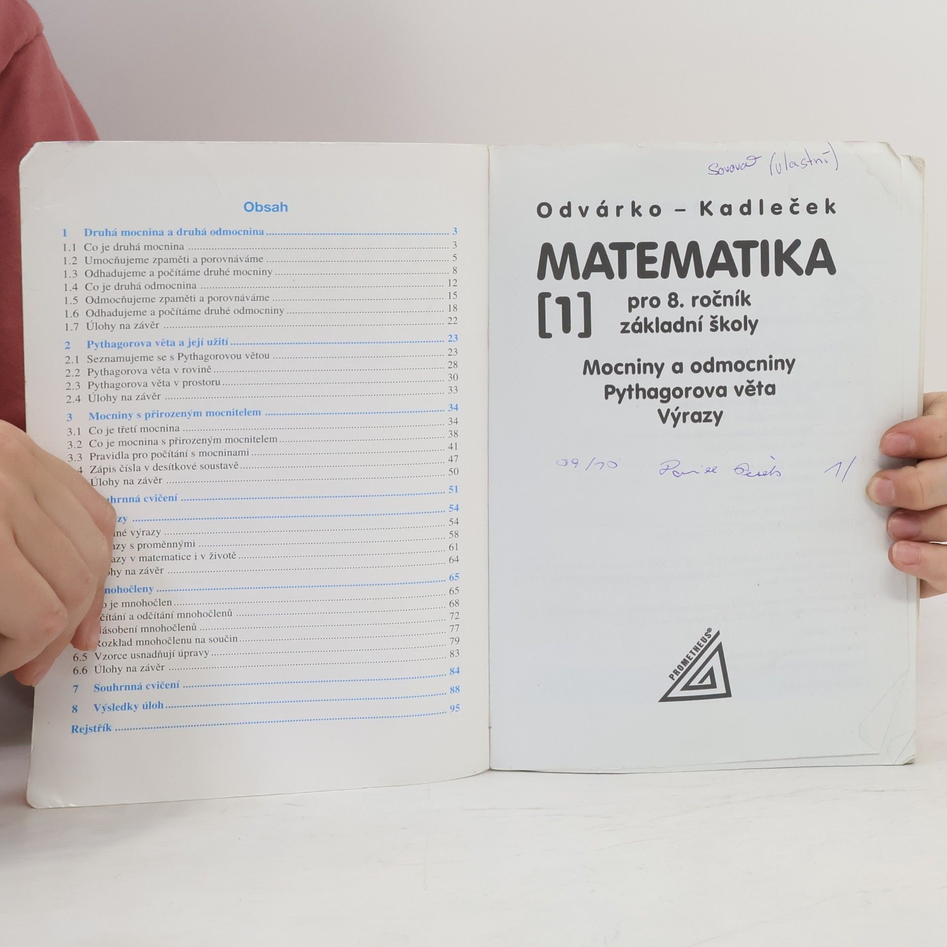 Oldřich Odvárko Matematika pro 8. ročník základní školy, 1. díl