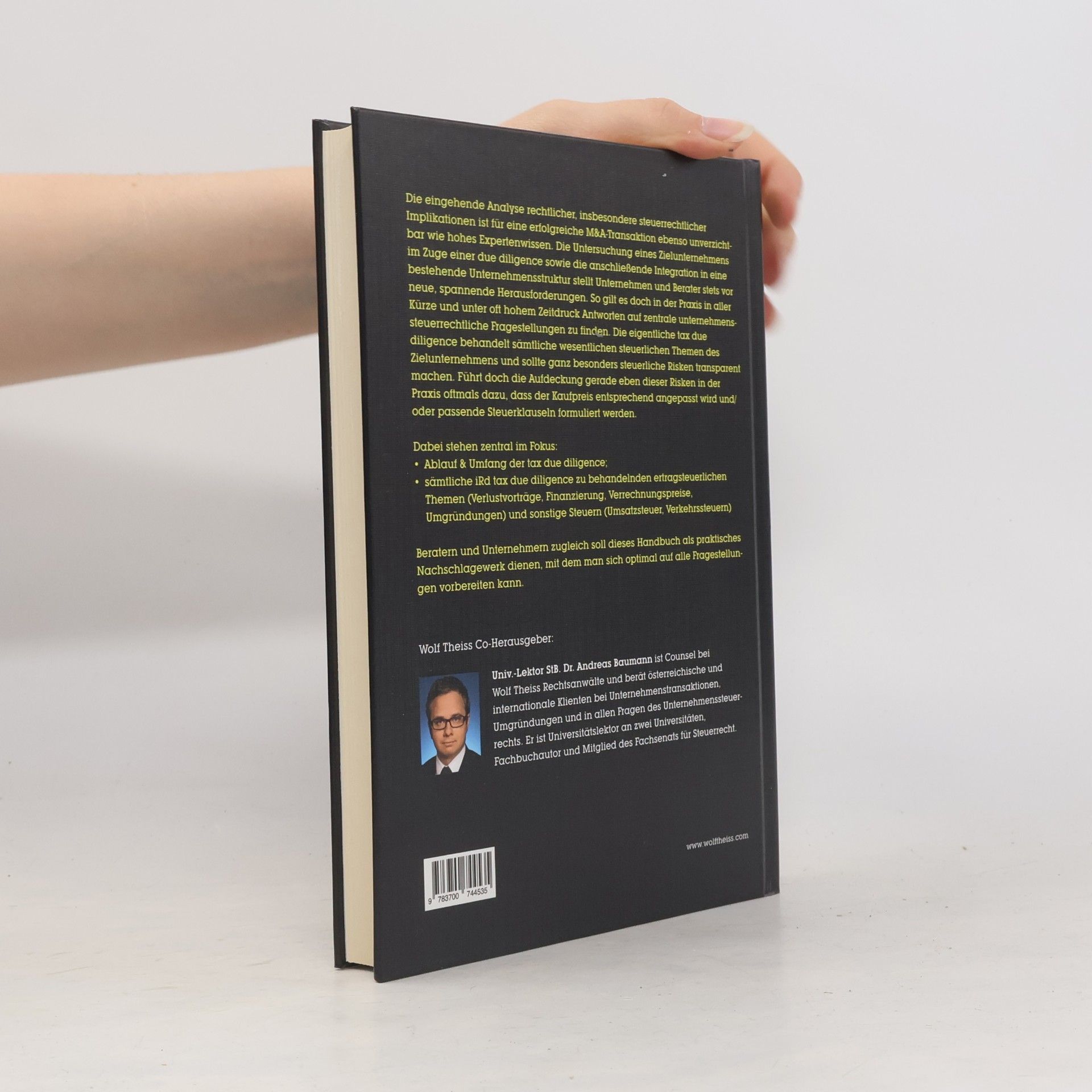 Andreas Baumann Wolf Theiss: Handbuch Unternehmenskauf & Due Diligence - Tax