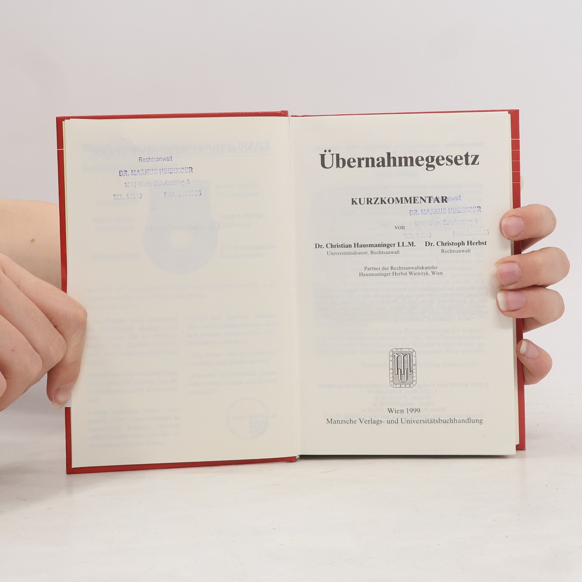 Christian Hausmaninger Übernahmegesetz - Hauptwerk mit Ergänzungsblättern