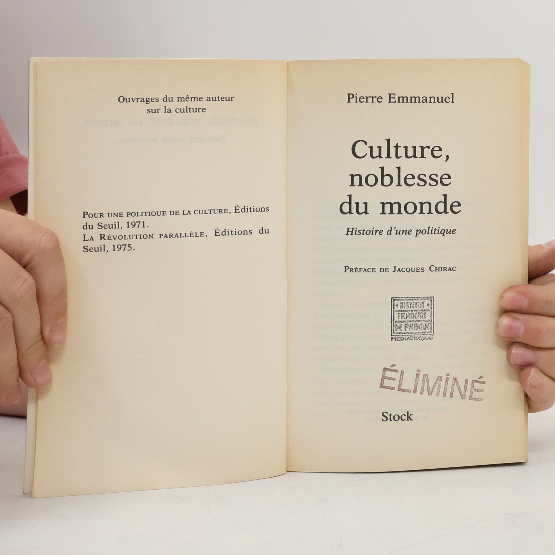Pierre Emmanuel Culture, noblesse du monde