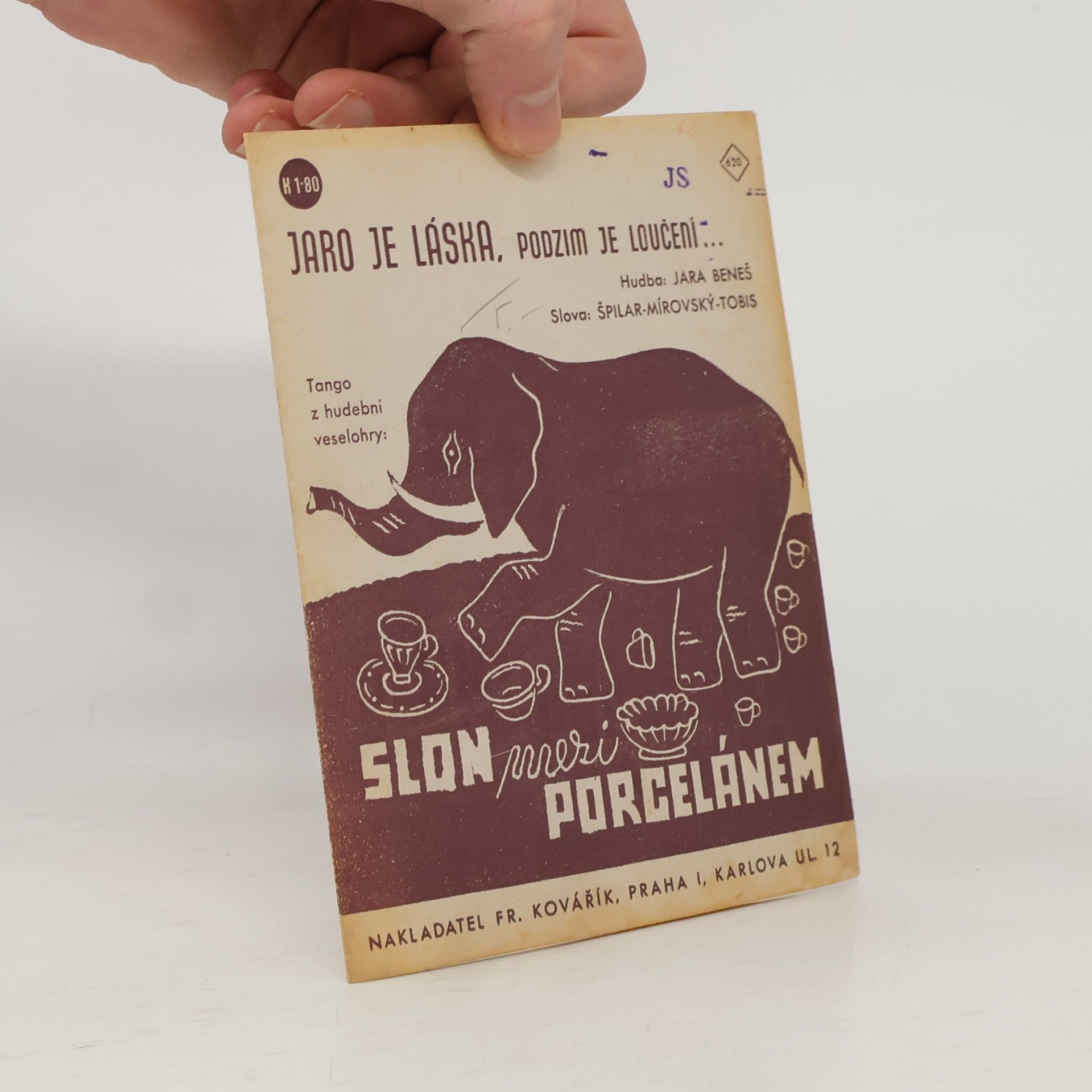 Jára Beneš Jaro je láska, podzim je loučení tango z hudební veselohry: Slon mezi porcelánem
