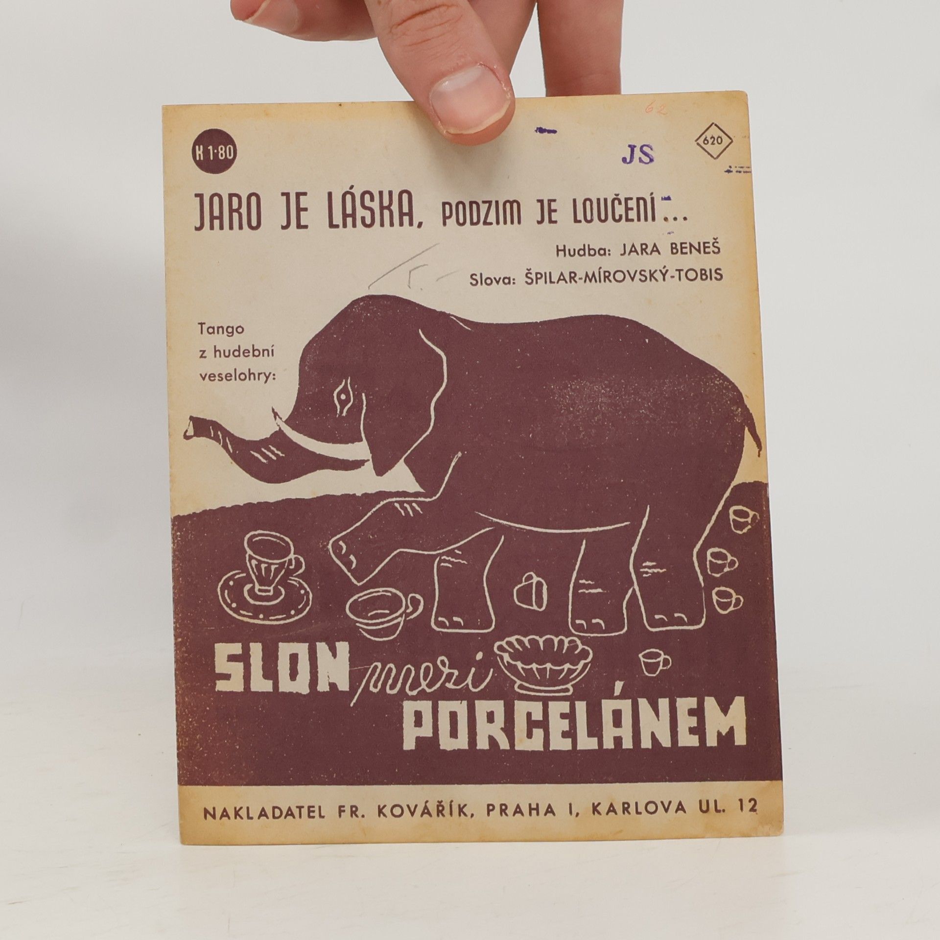 Jára Beneš Jaro je láska, podzim je loučení tango z hudební veselohry: Slon mezi porcelánem