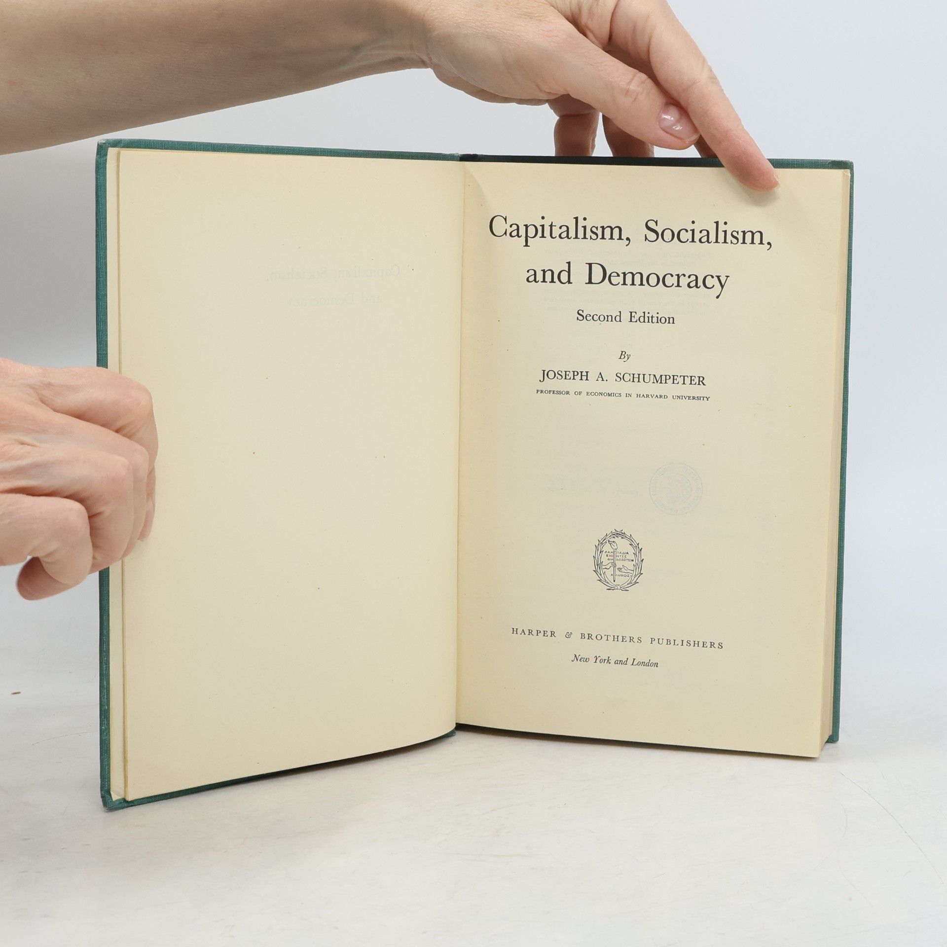 Josef Alois Schumpeter Capitalism, Socialism, and Democracy