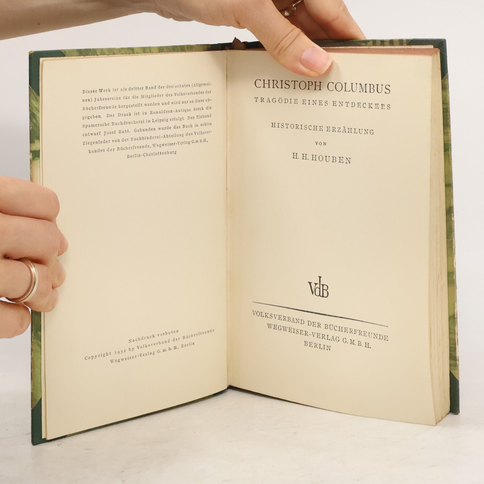 H. H. Houben Christoph Columbus