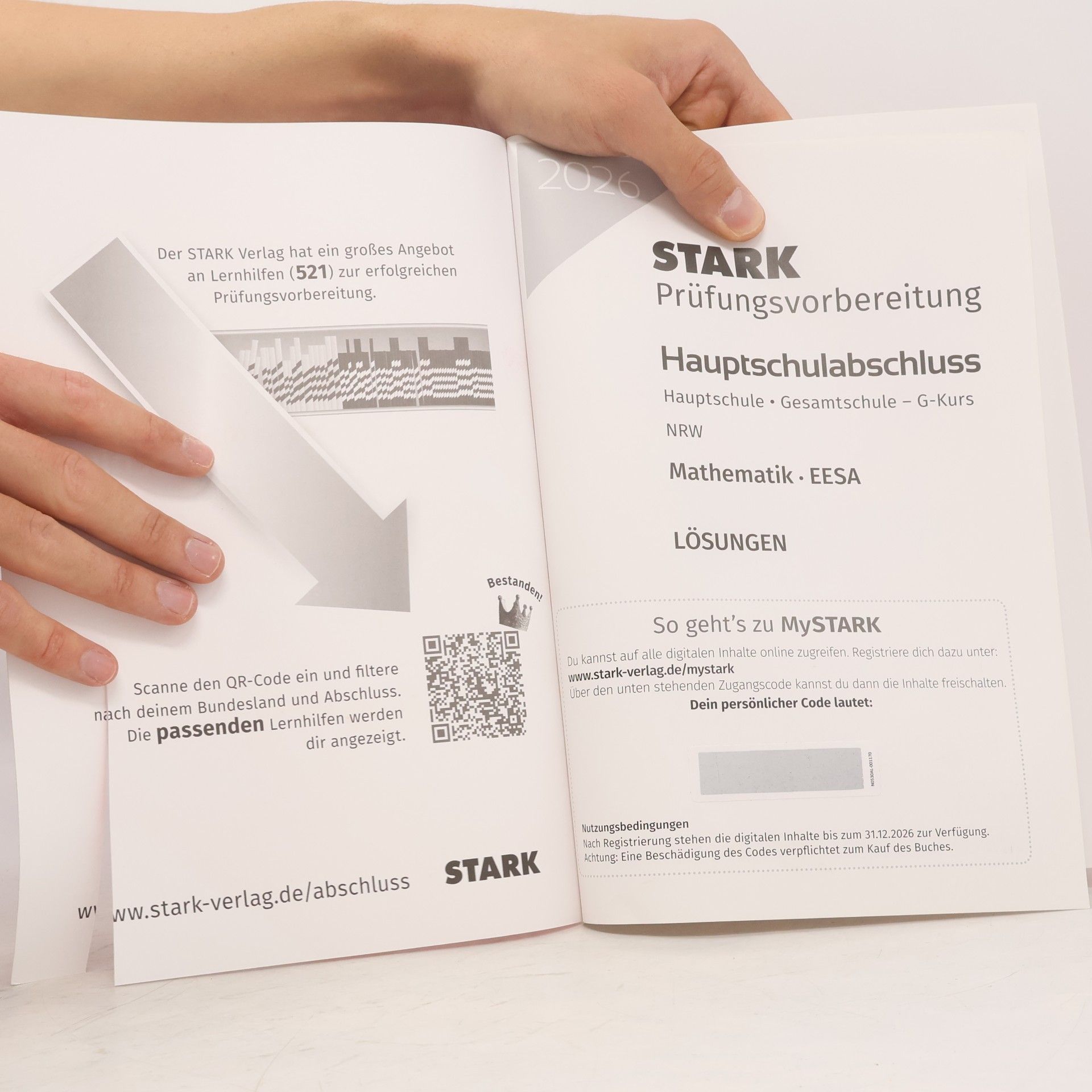STARK Lösungen zu Mathematik G-Kurs - Hauptschulabschluss (EESA) 2026 NRW - Prüfungsvorbereitung (Abschlussprüfungen)