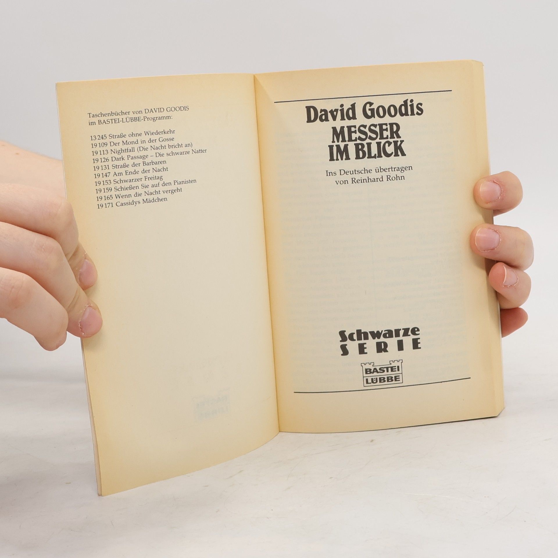 David Goodis Messer im Blick