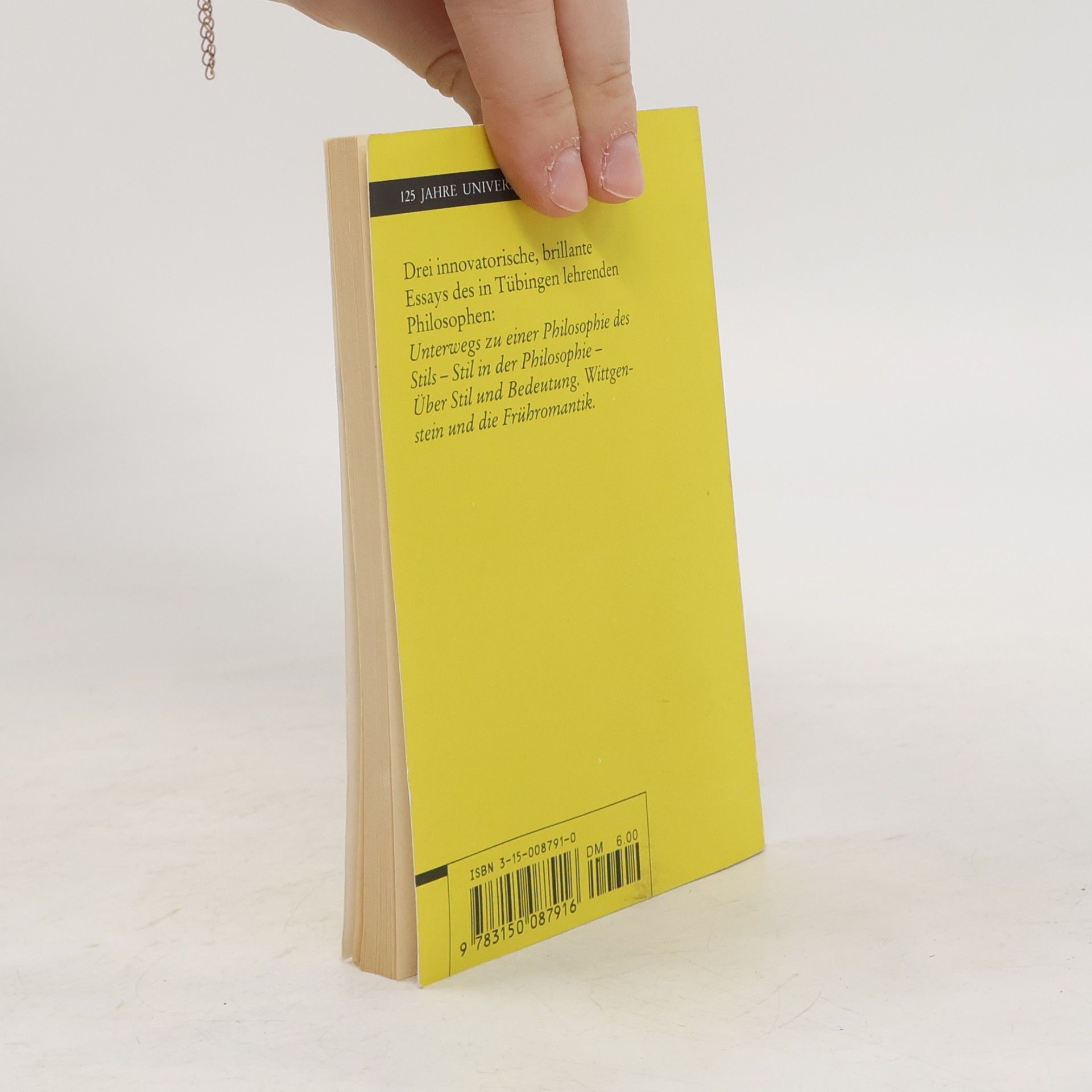 Manfred Frank Reclams Universal-Bibliothek - 8791: Stil in der Philosophie