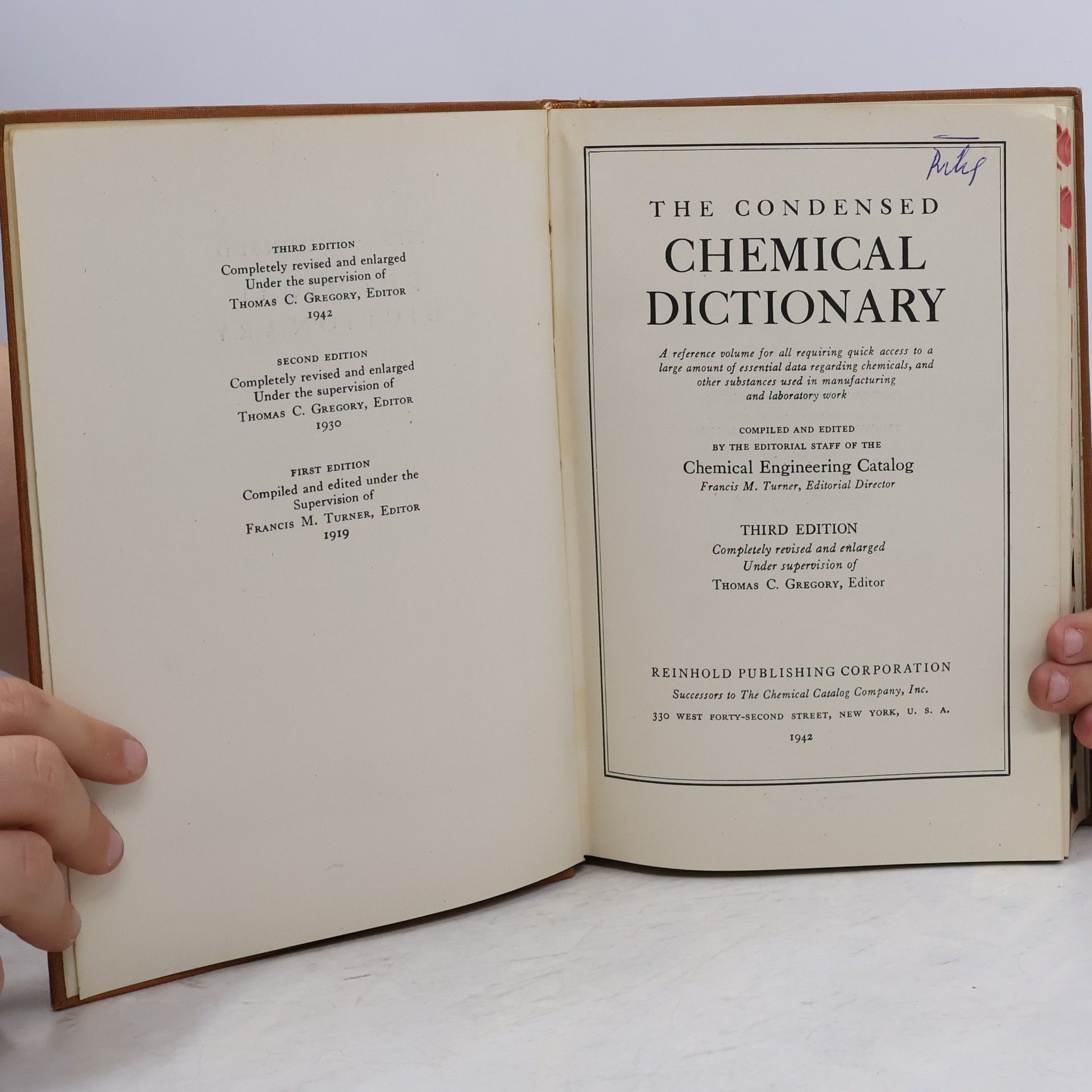 Francis Mills Turner The Condensed Chemical Dictionary