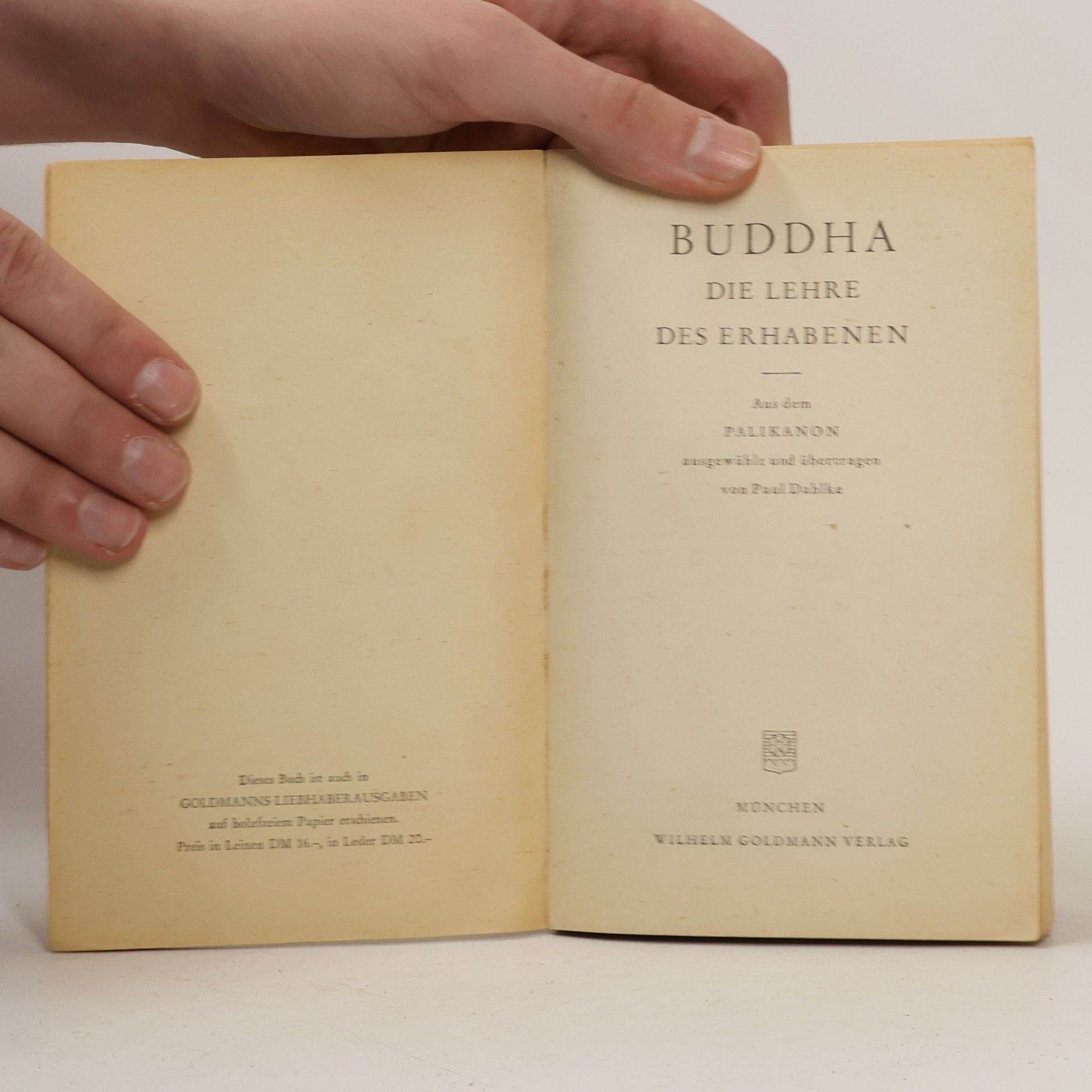 Paul Dahlke Buddha Die Lehre des Erhabenen