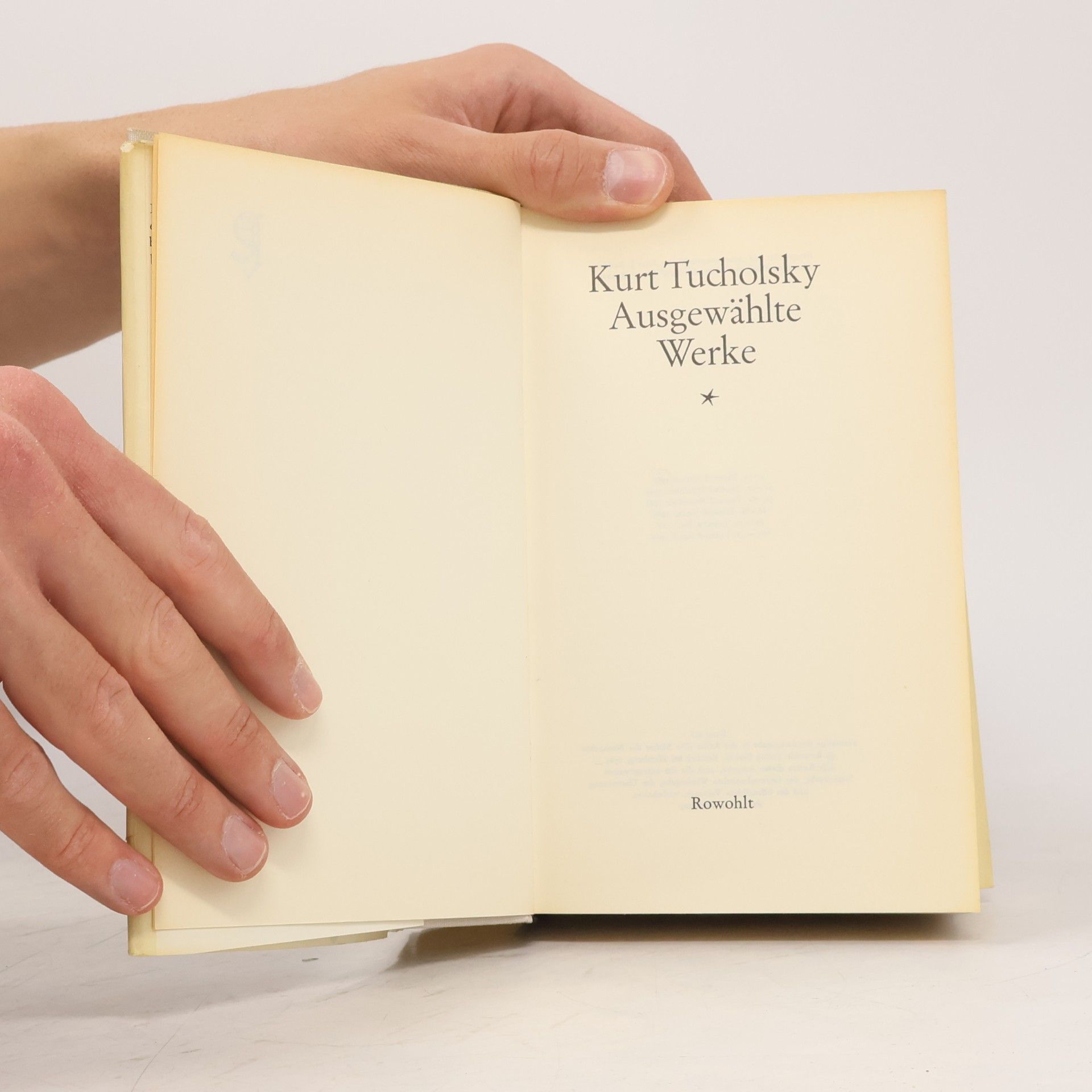 Kurt Tucholsky Ausgewählte Werke I.