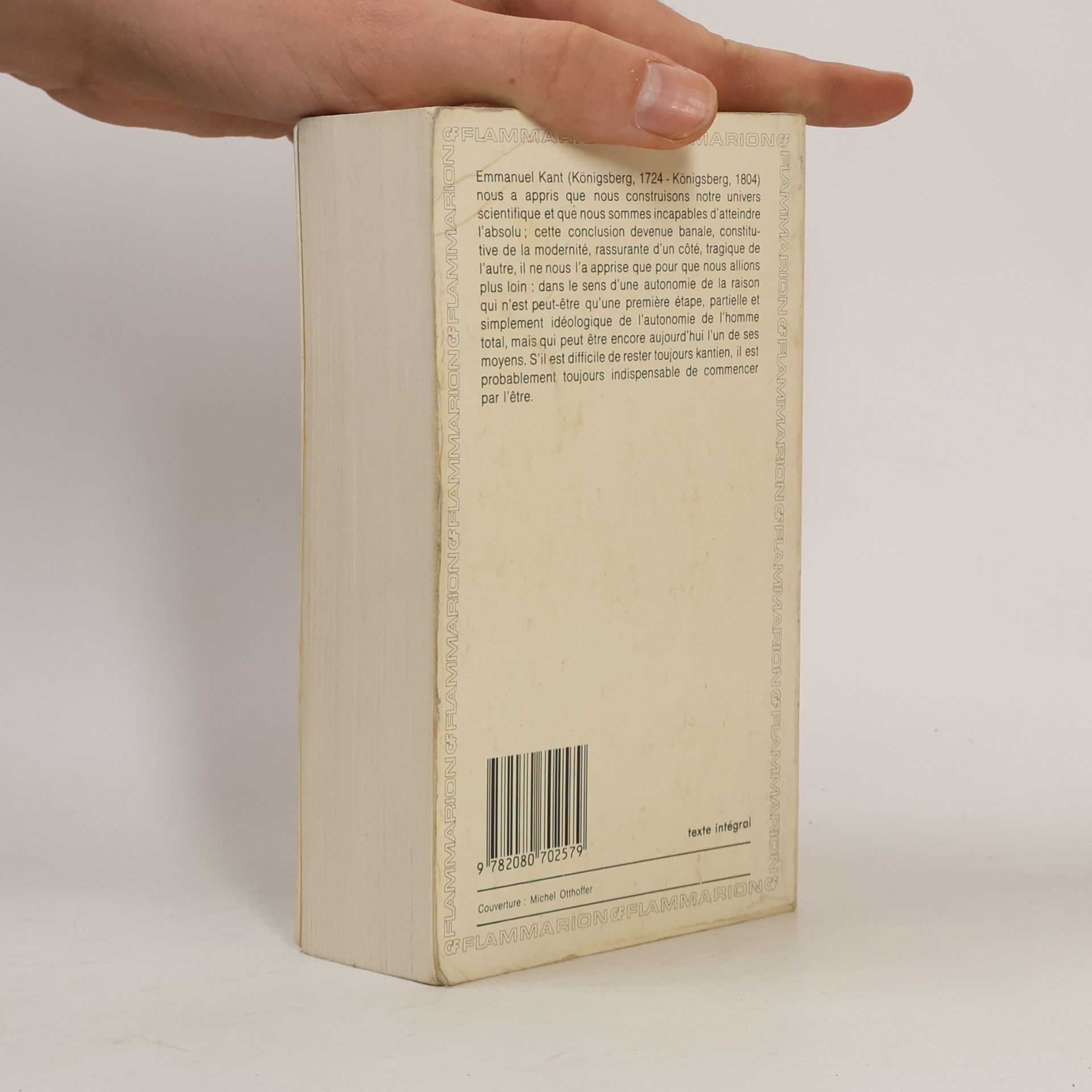 Immanuel Kant Critique de la raison pure