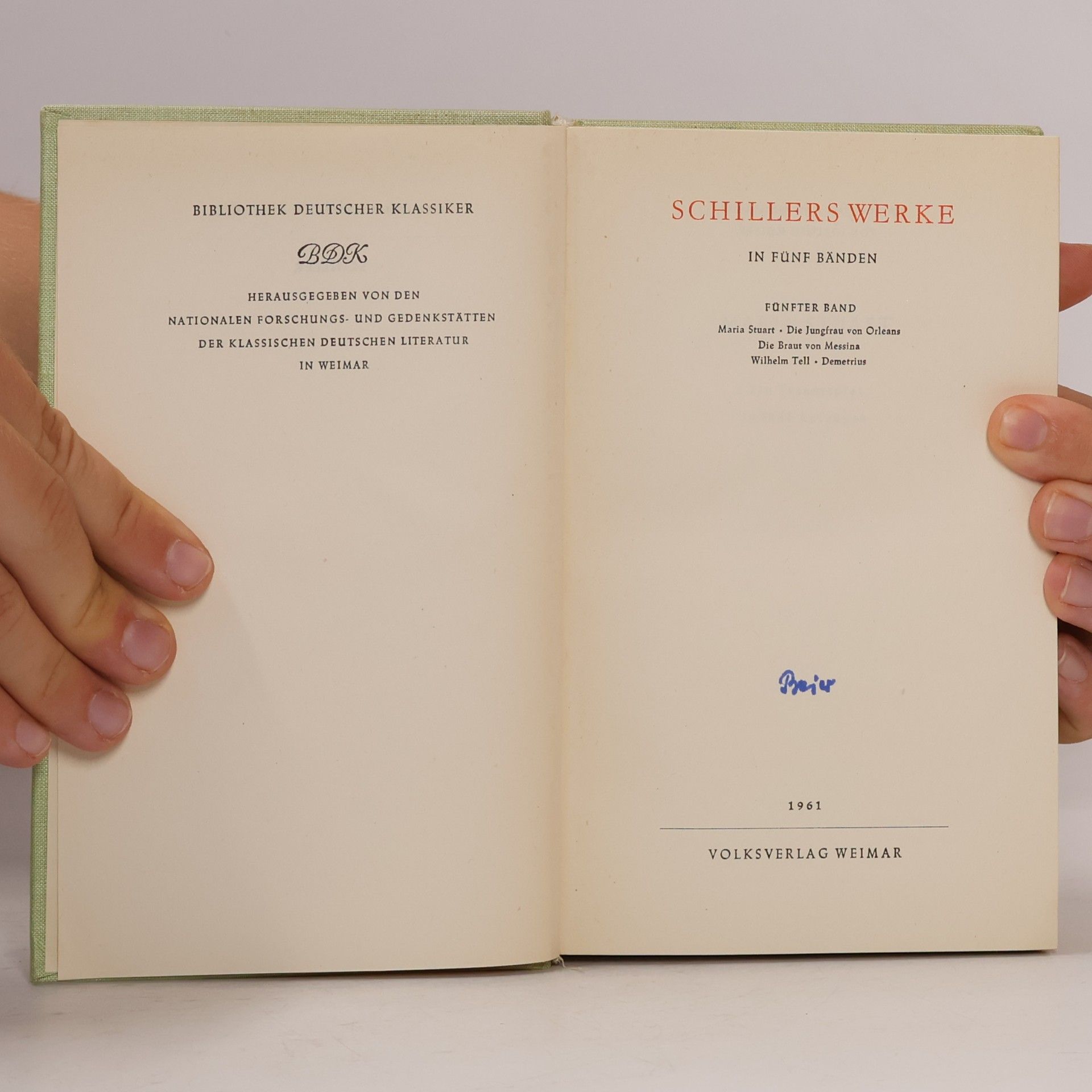 Friedrich Schiller Schillers Werke in fünf Bänden 5
