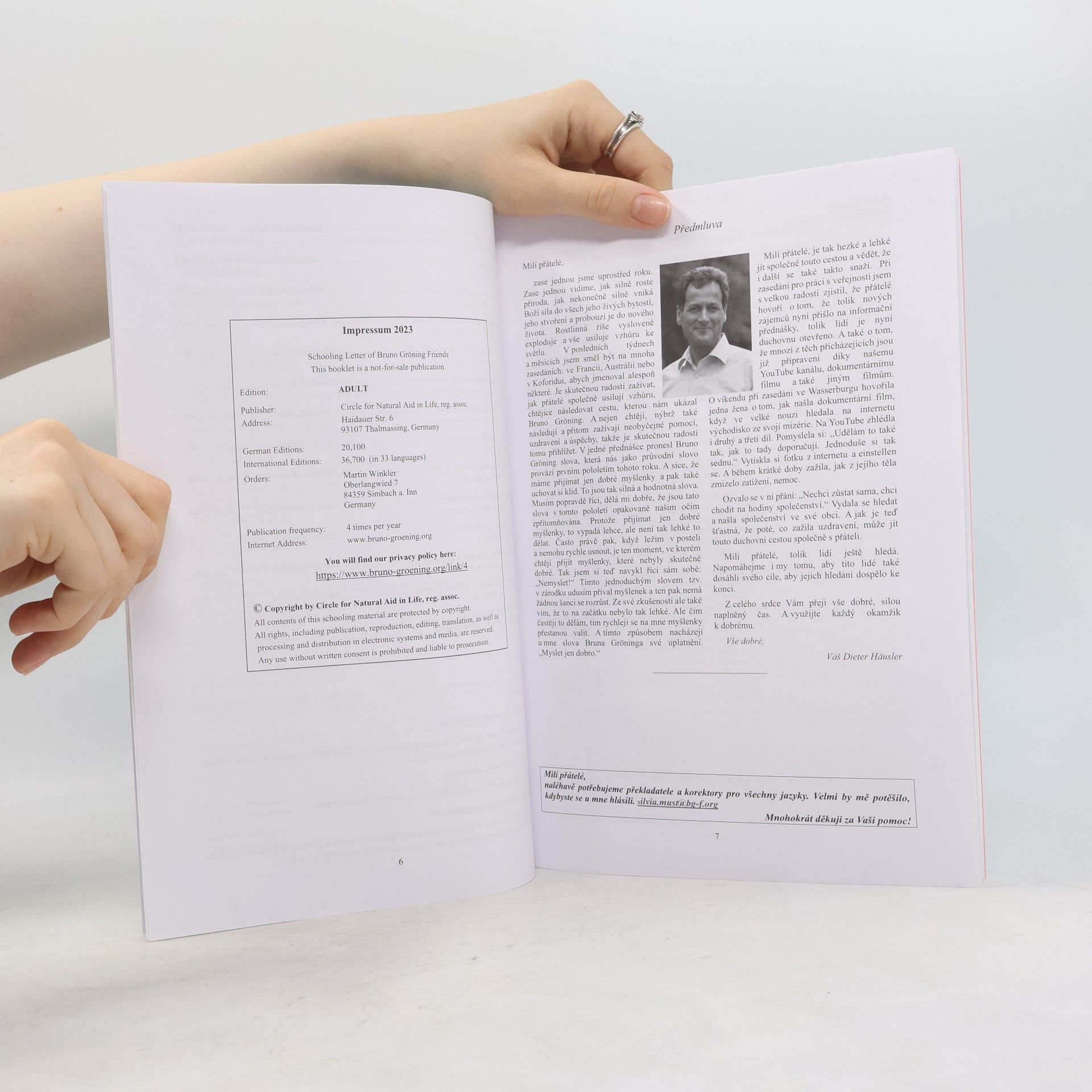 Various authors Školící dopis pro Kruh přátel Bruna Gröninga (3/2023)