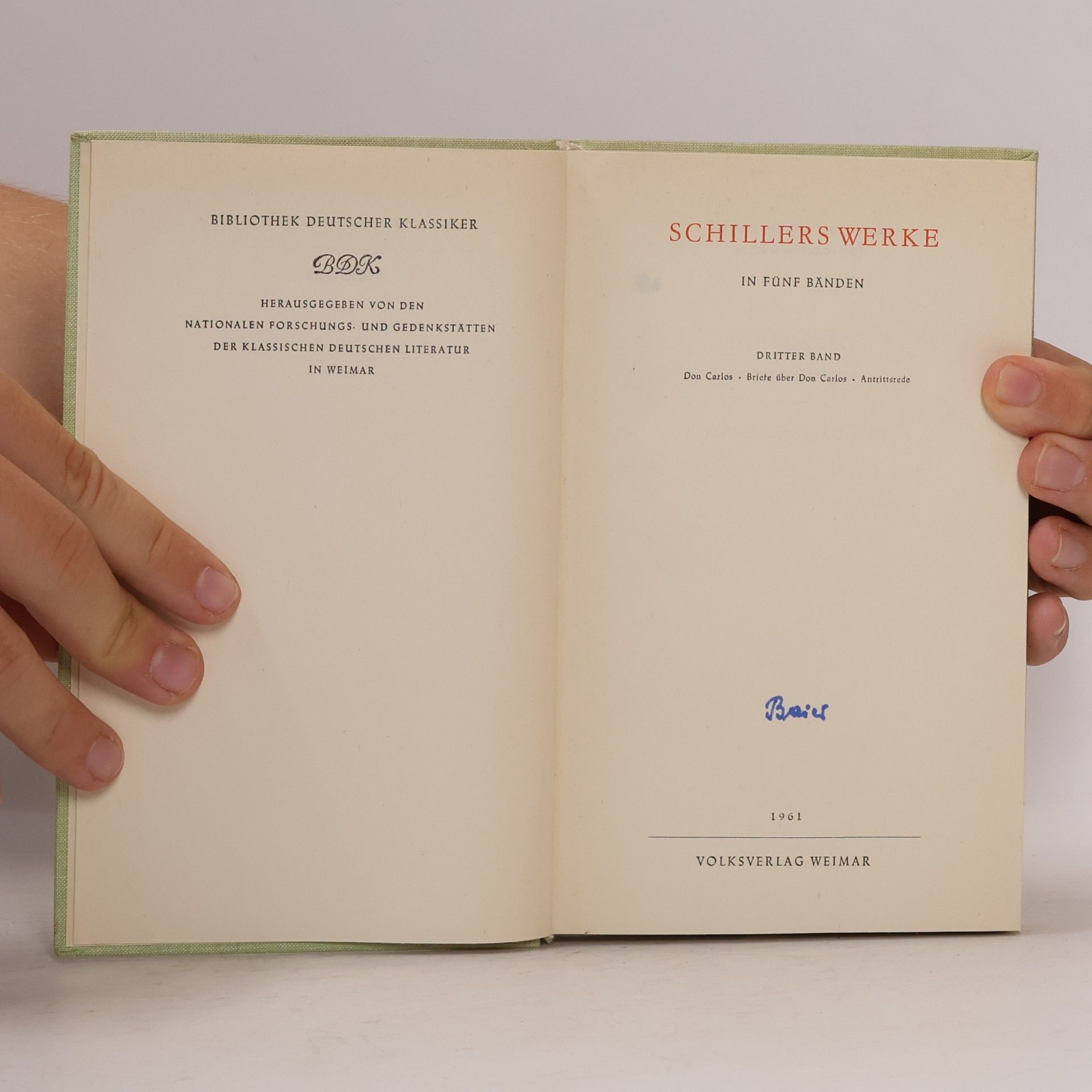 Friedrich Schiller Schillers Werke in fünf Bänden 3