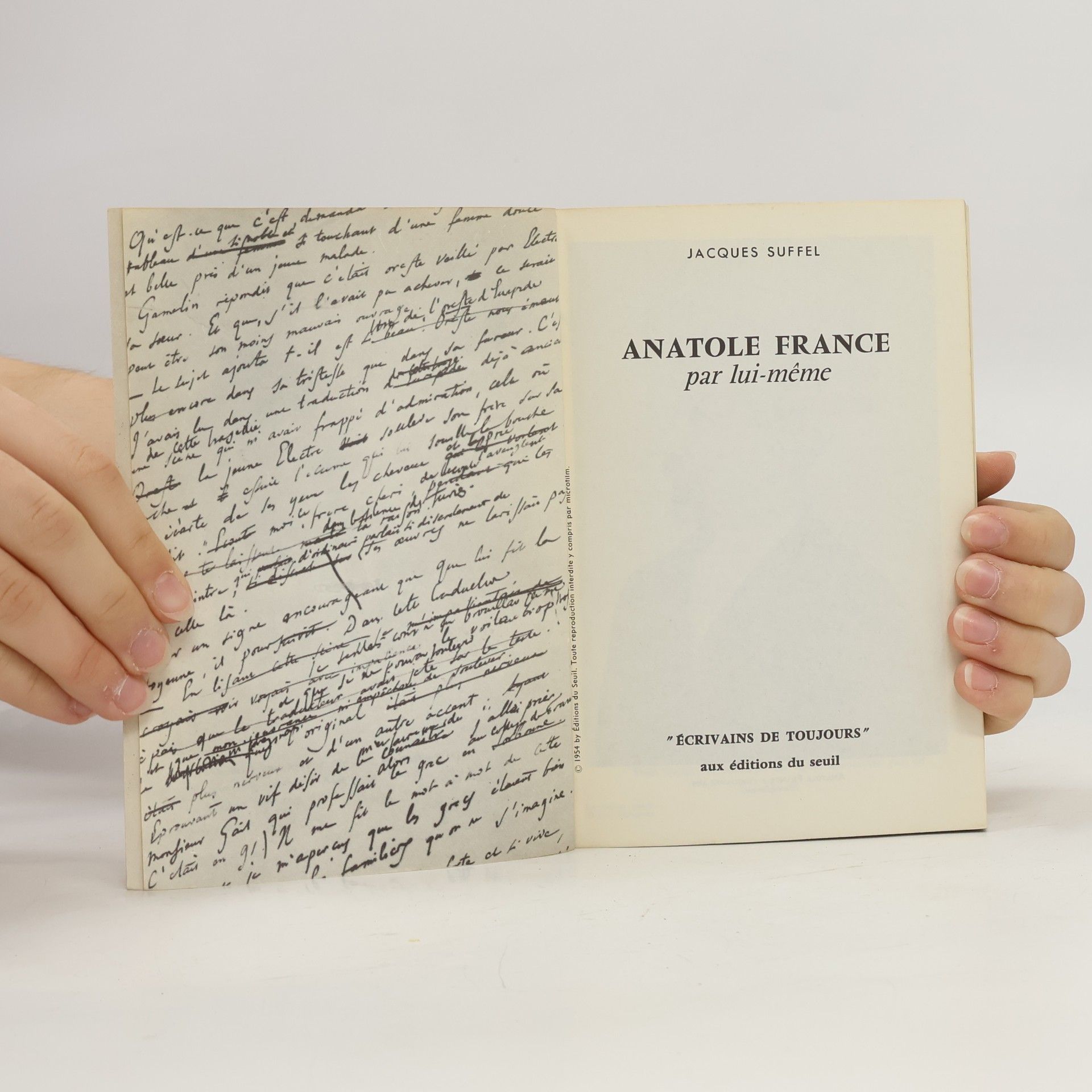Jacques Suffel Anatole France par lui-même