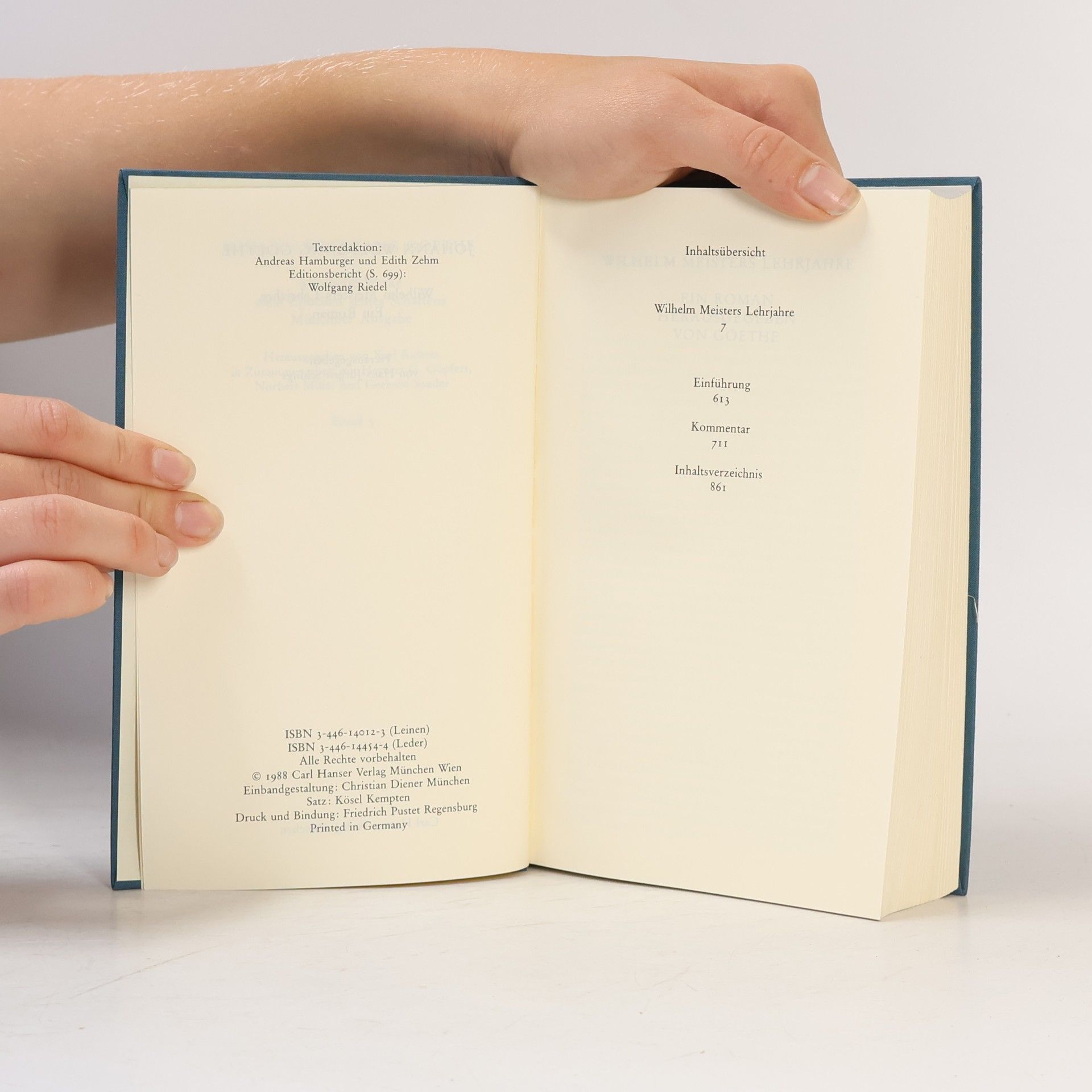 Johann Wolfgang von Goethe Sämtliche Werke 05. Münchner Ausgabe. Wilhelm Meisters Lehrjahre.