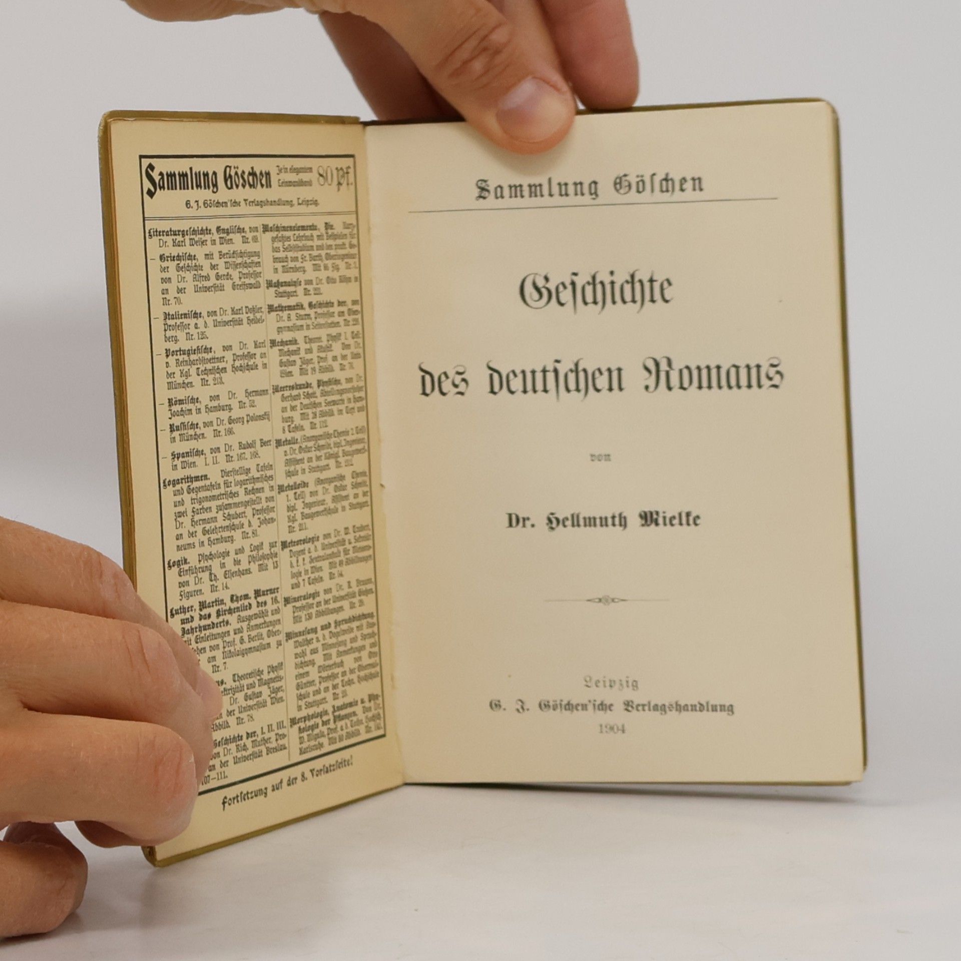 Hellmuth Mielke Geschichte des deutschen Romans