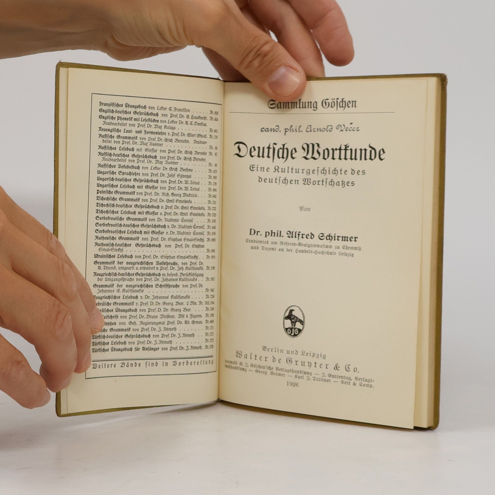 Alfred Schirmer Deutsche Wortkunde