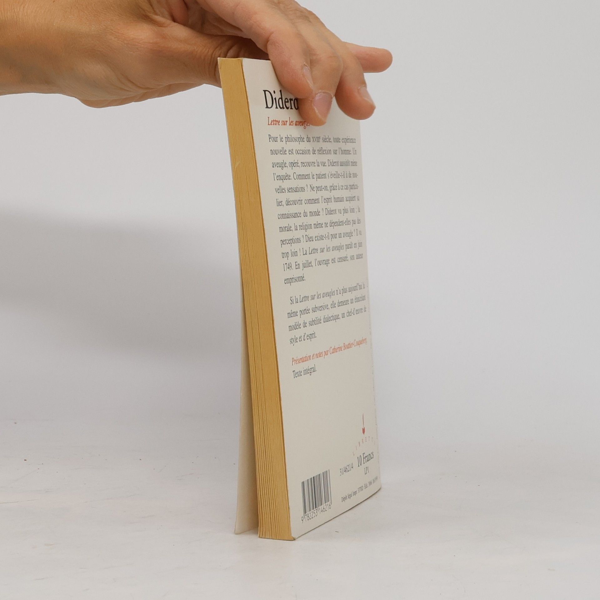 Denis Diderot Livre de Poche: Lettre sur les aveugles