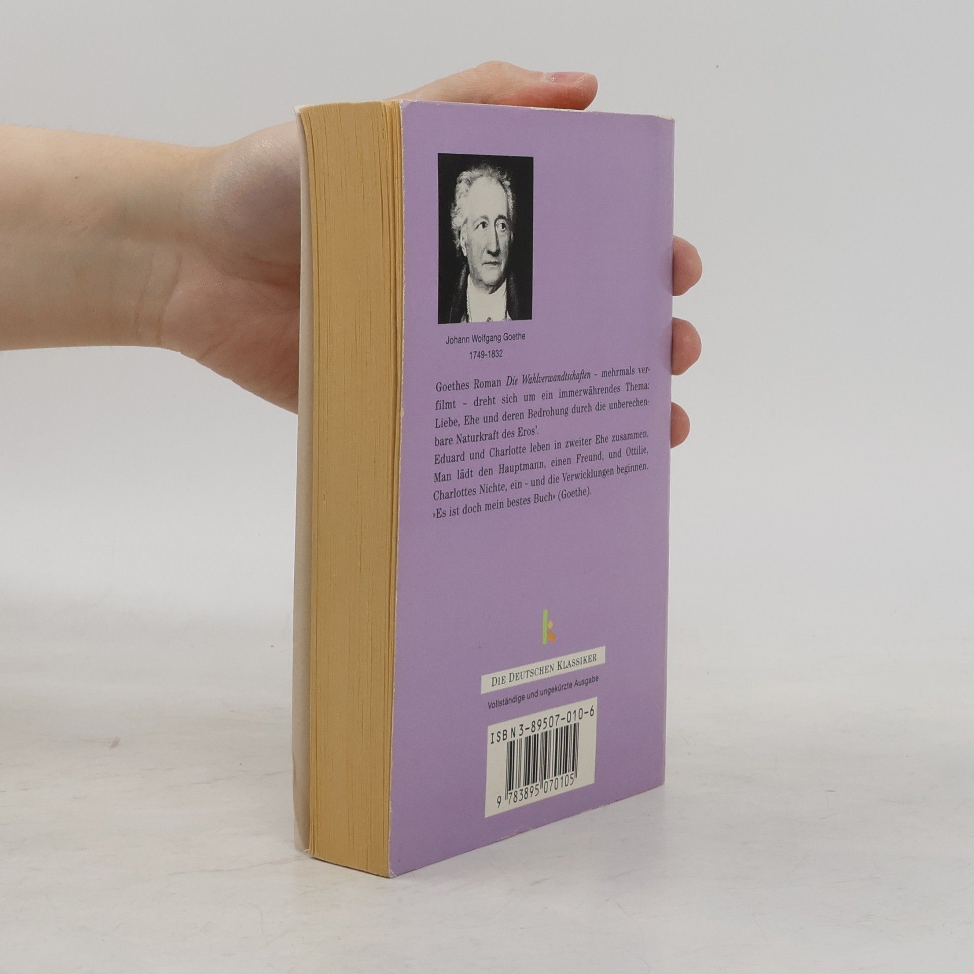 Johann Wolfgang von Goethe Die Wahlverwandtschaften