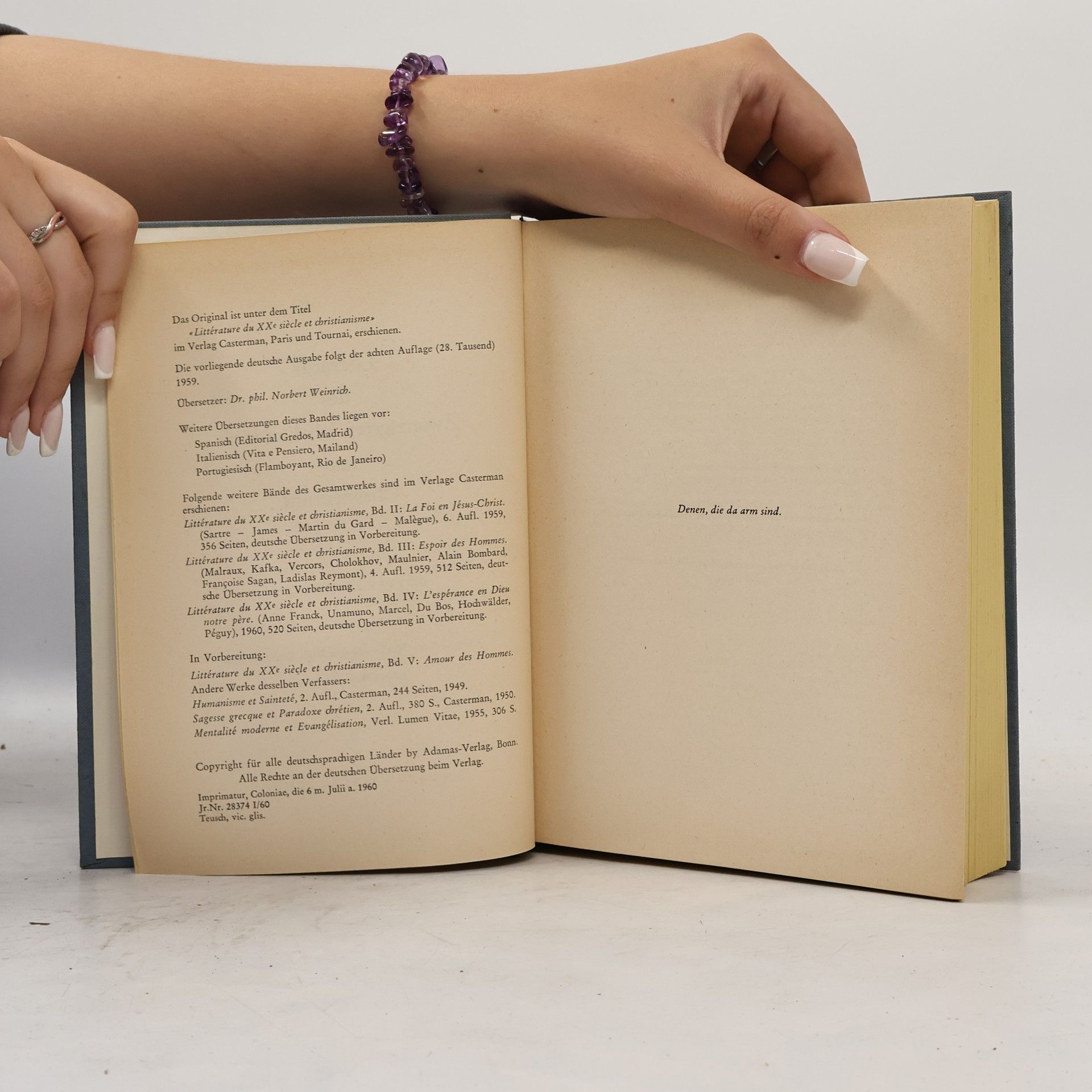 Charles Moeller  Literatur des Zwanzigsten Jahrhunderts und Christentum. Band I.