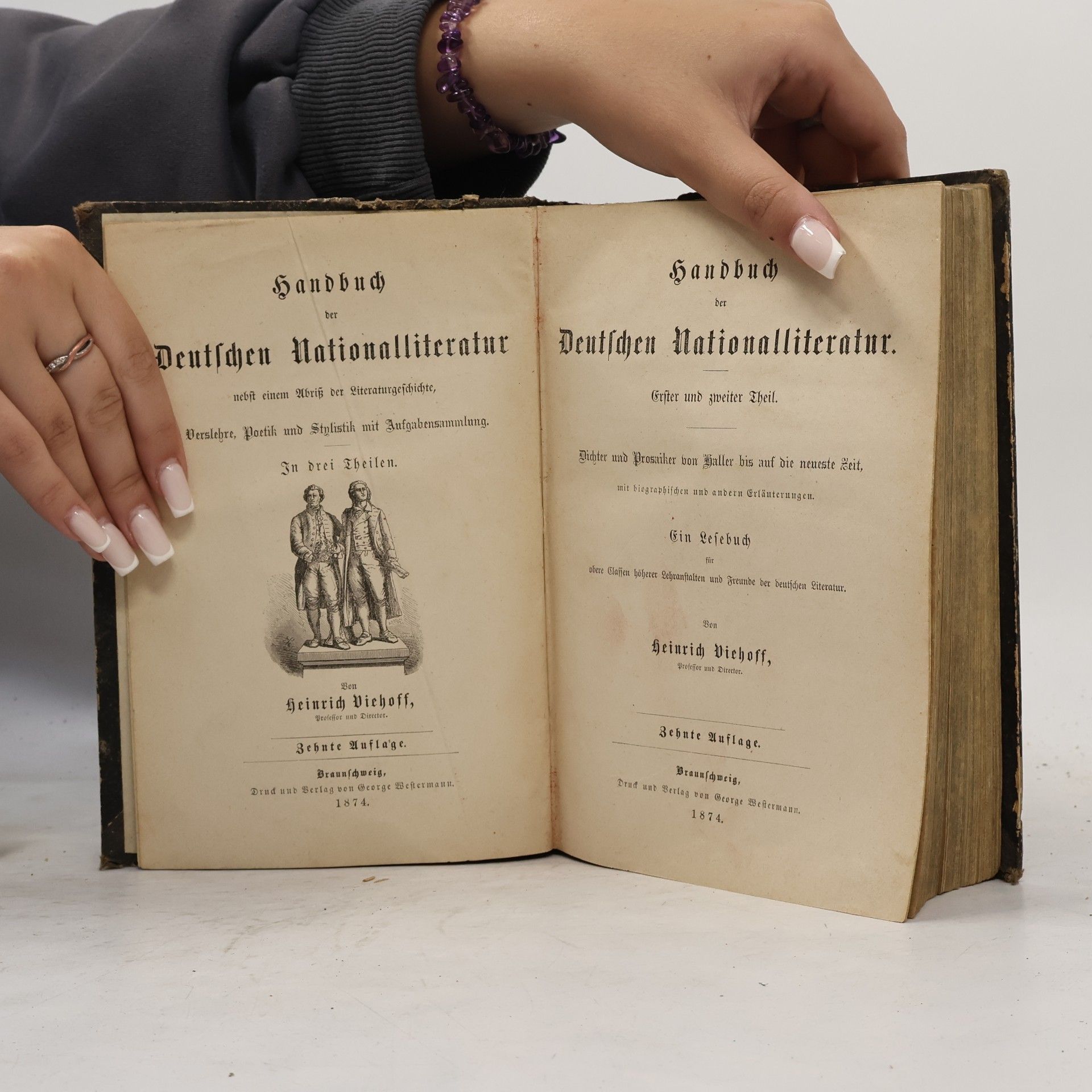 Heinrich Diehoff Handbuch der Deutschen Nationalliteratur. Erster und Zweiter Theil