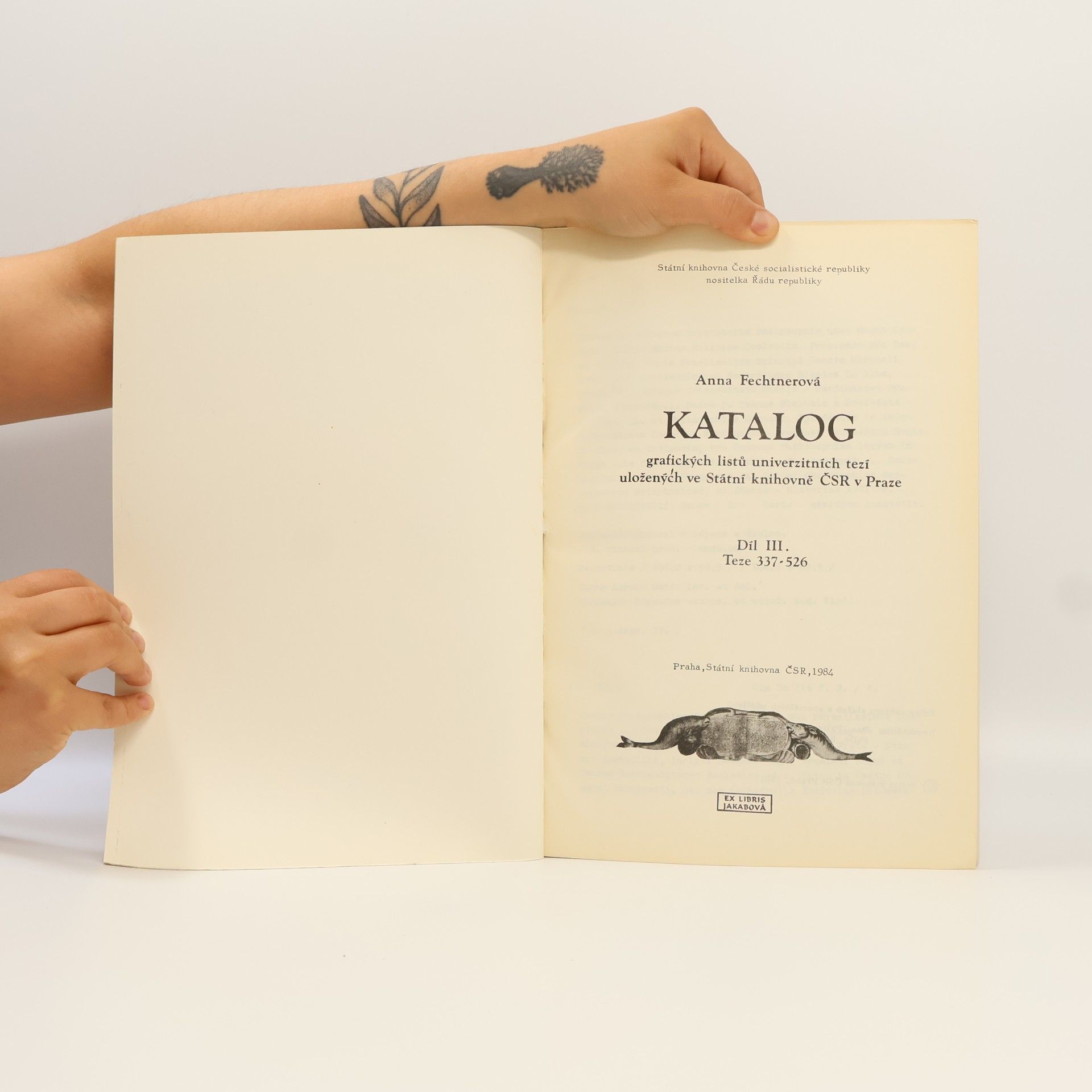 Anna Fechtnerová Katalog grafických listů univerzitních tezí uložených ve Státní knihovně ČSR v Praze. III.