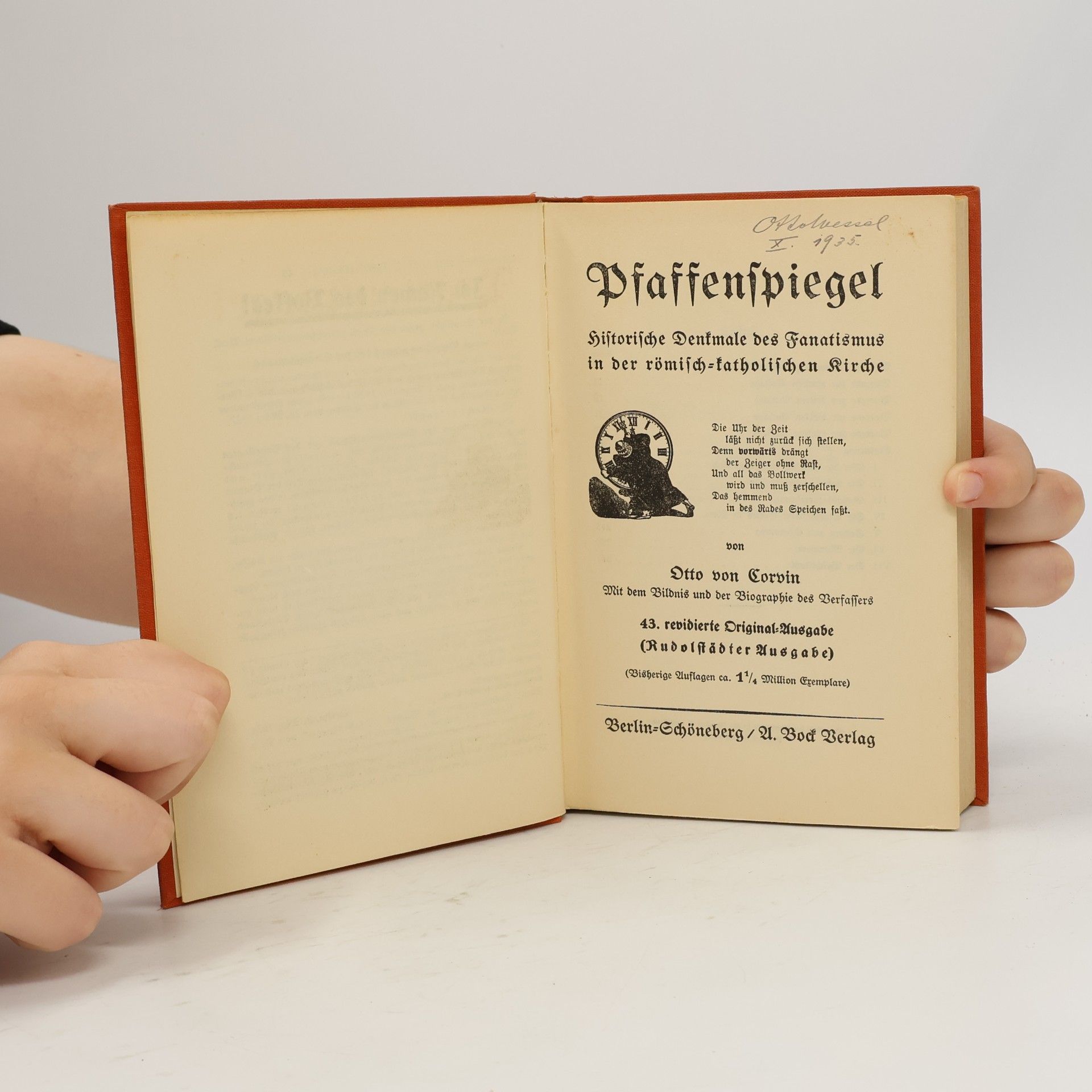 Otto Julius Bernhard von Corvin-Wiersbitzki Pfaffenspiegel