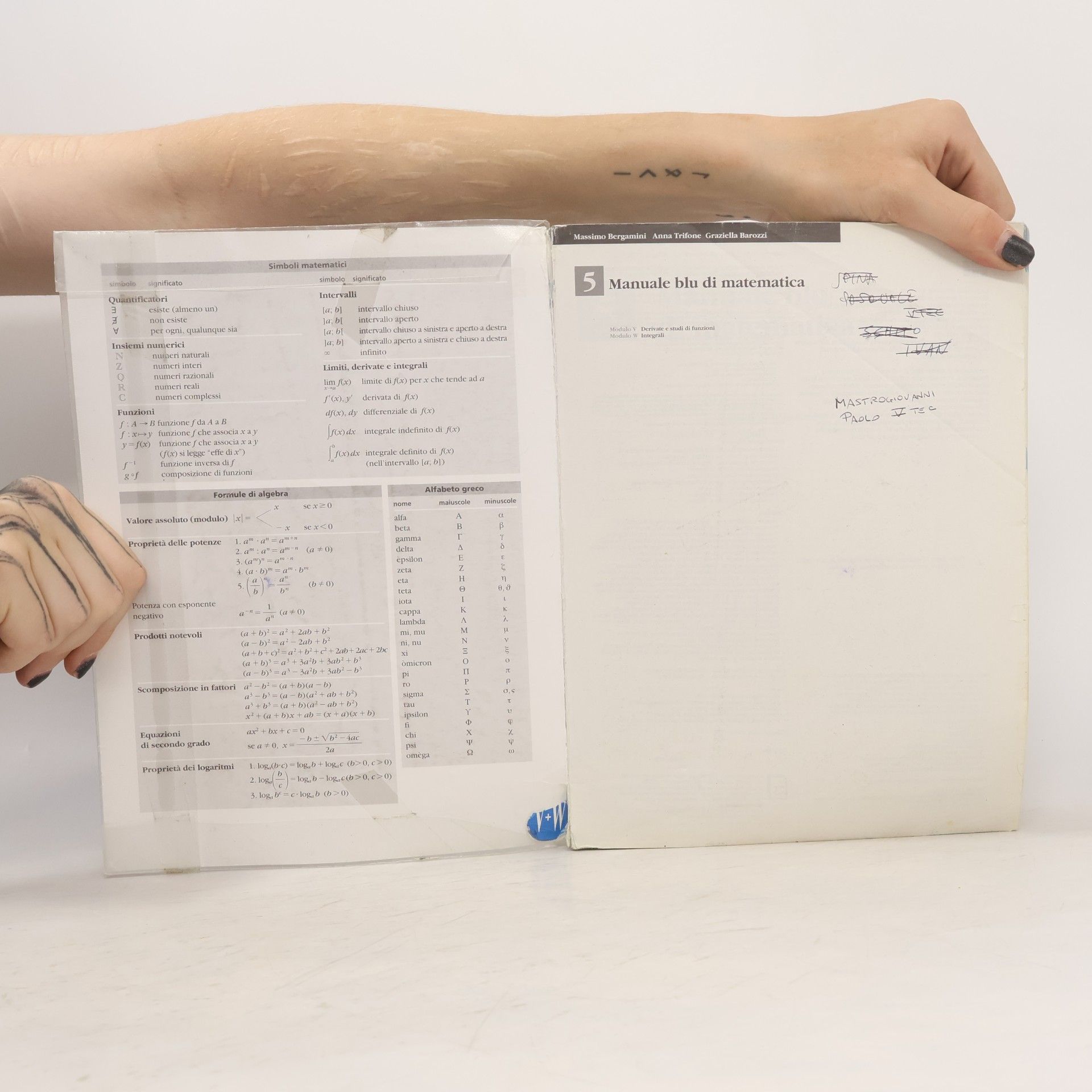 Massimo Bergamini Manuale blu di matematica. Modulo V-W-Iota-Sigma. Per le Scuole superiori