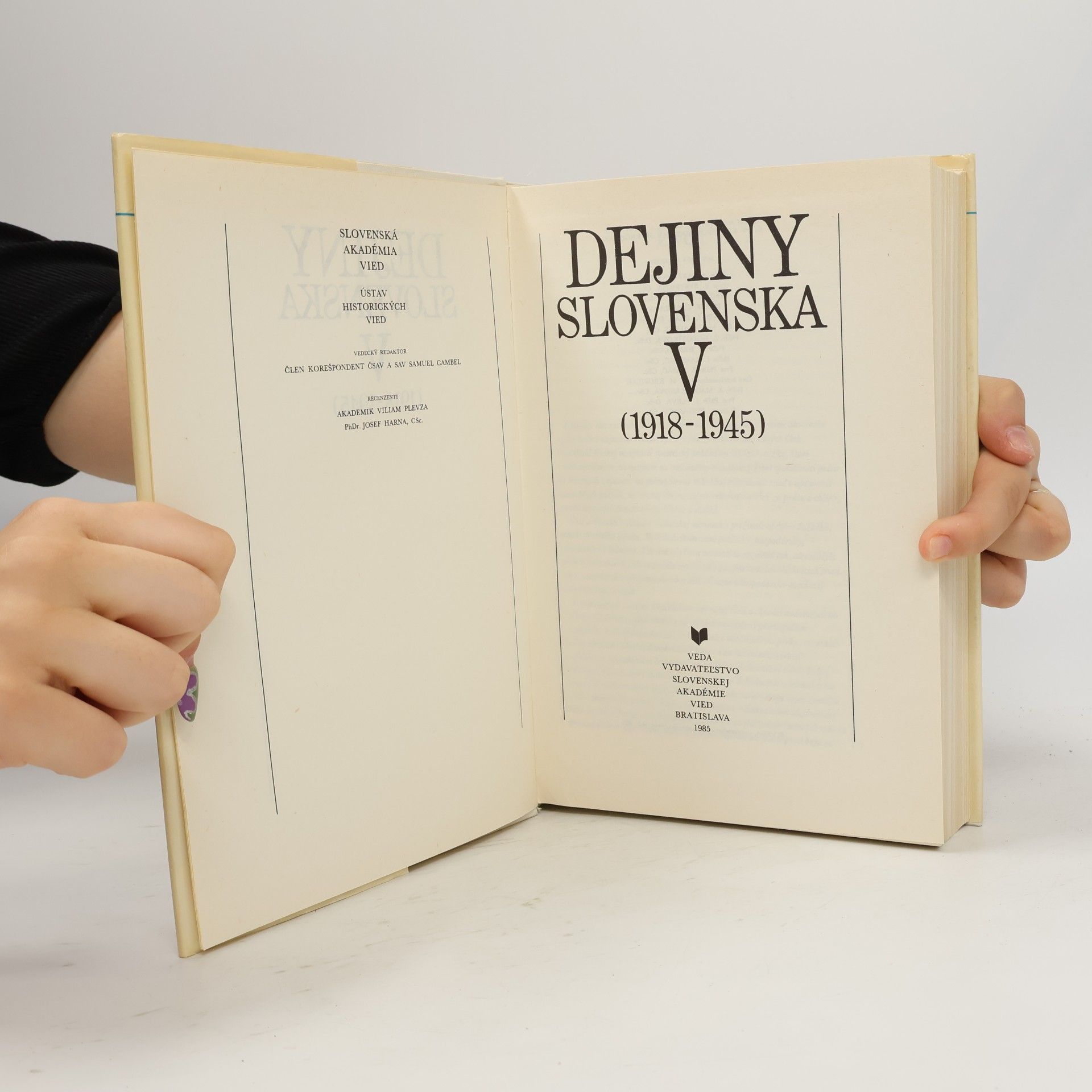 Various authors Dejiny Slovenska V (1918-1945)