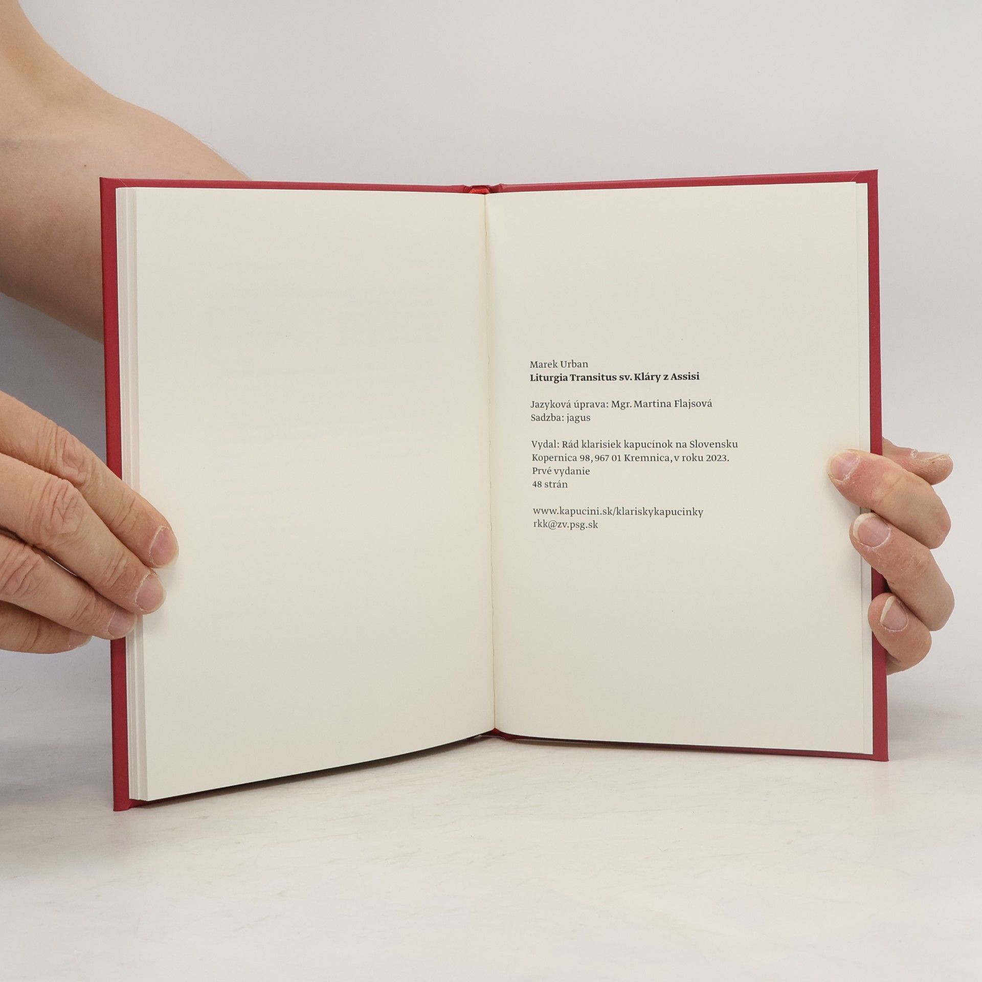 Marek Urban Liturgia Transitus sv. Kláry z Assisi
