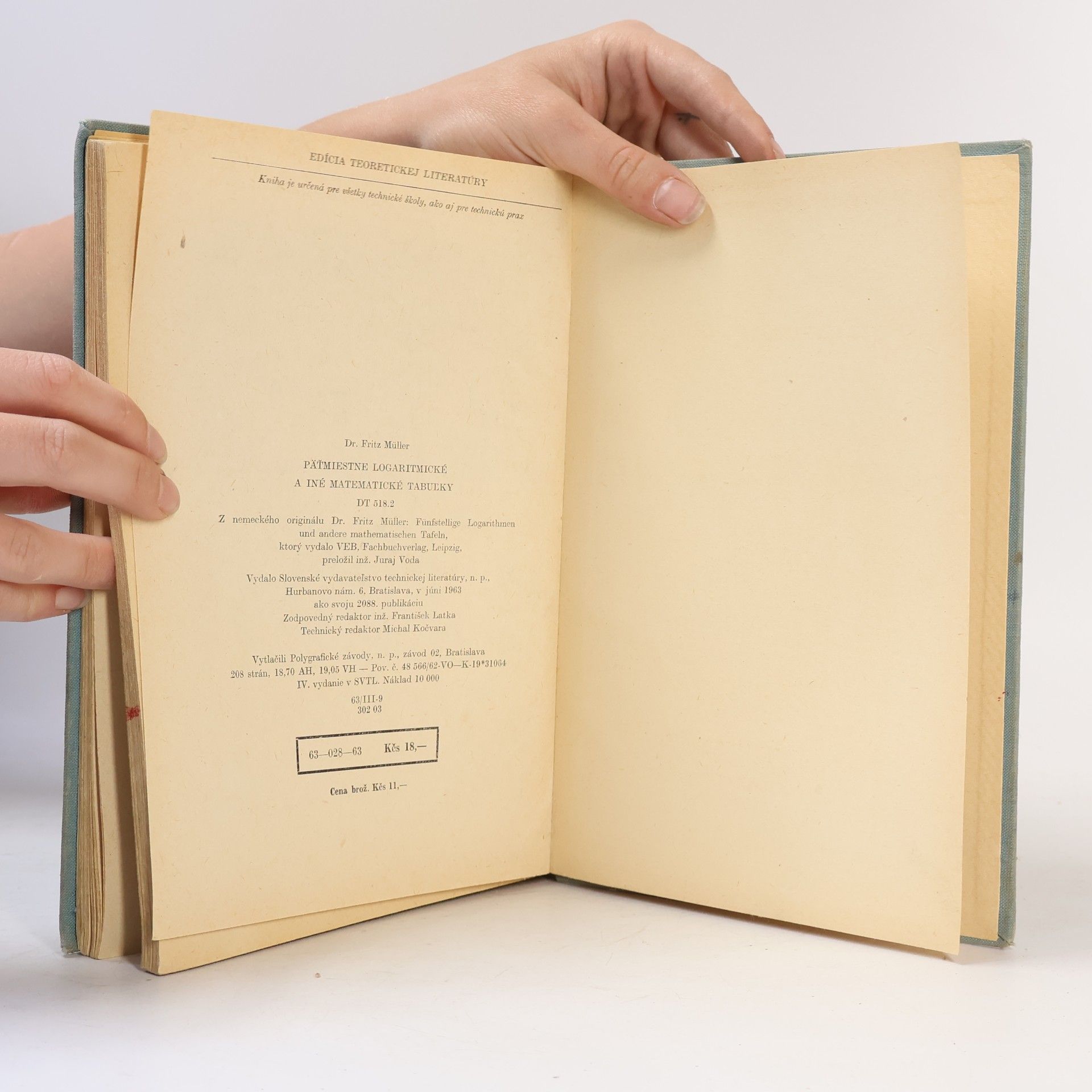 Fritz Müller Logaritmické a iné matematické tabuľky