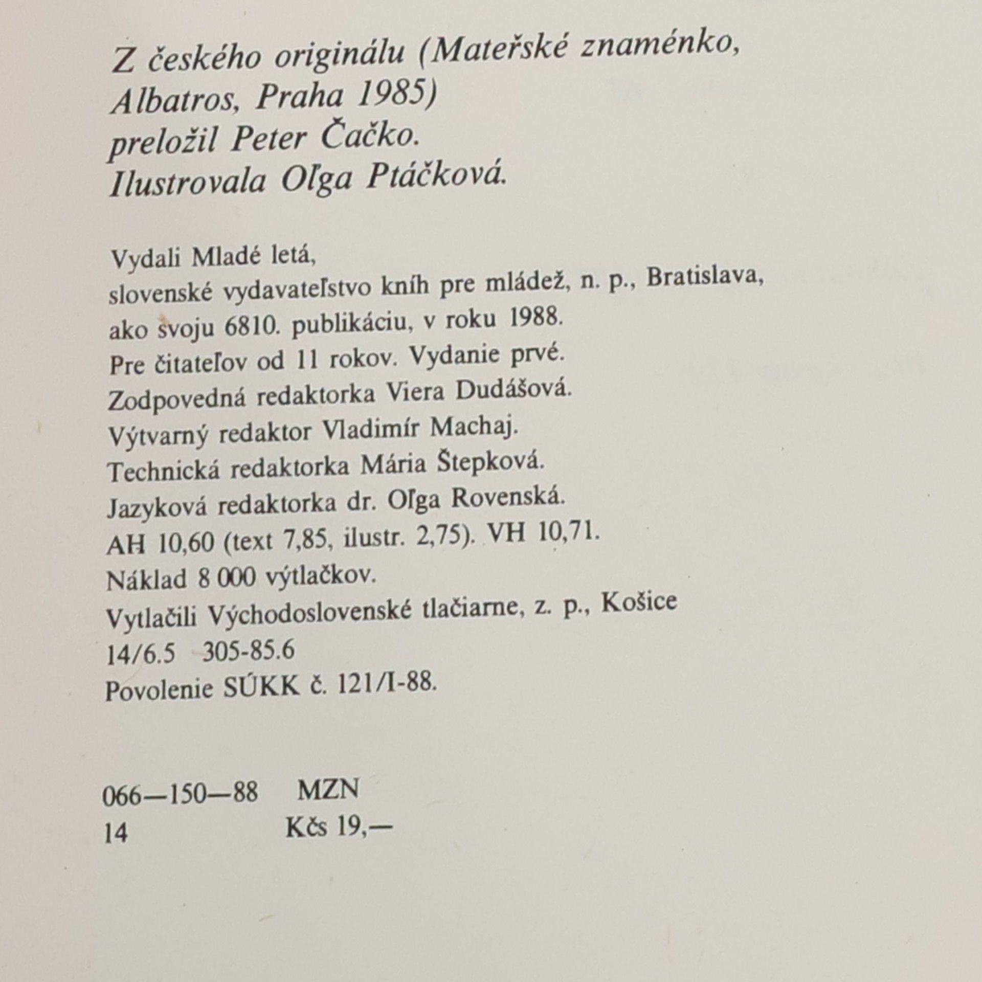 Václav Pavel Borovička Materinské znamienko