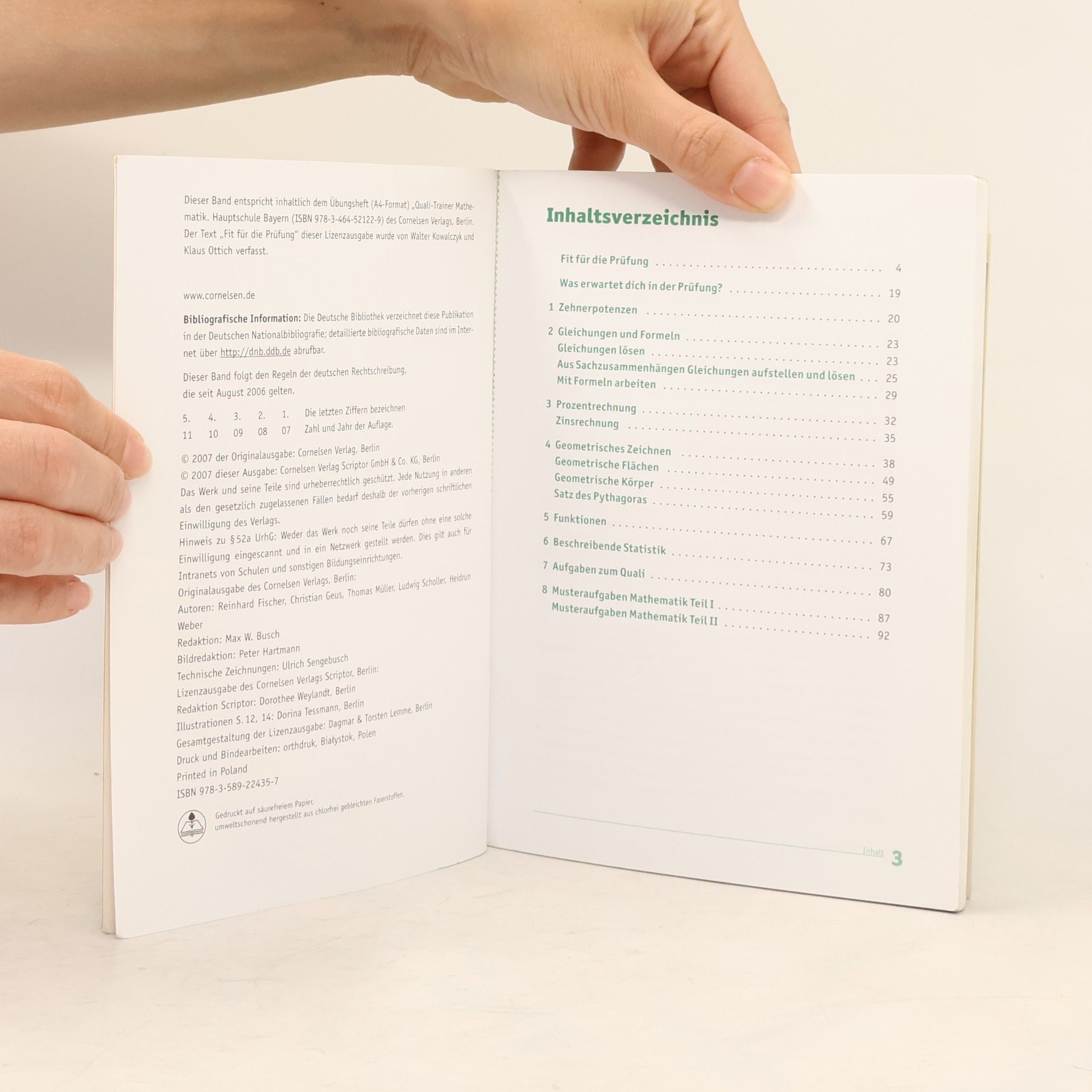 Reinhard Fischer Abschlussprüfungen - Cornelsen Scriptor - Mathematik - Hauptschule Bayern: 9. Jahrgangsstufe - Quali-Trainer: Arbeitsheft mit separatem Lösungsheft (40 S.)